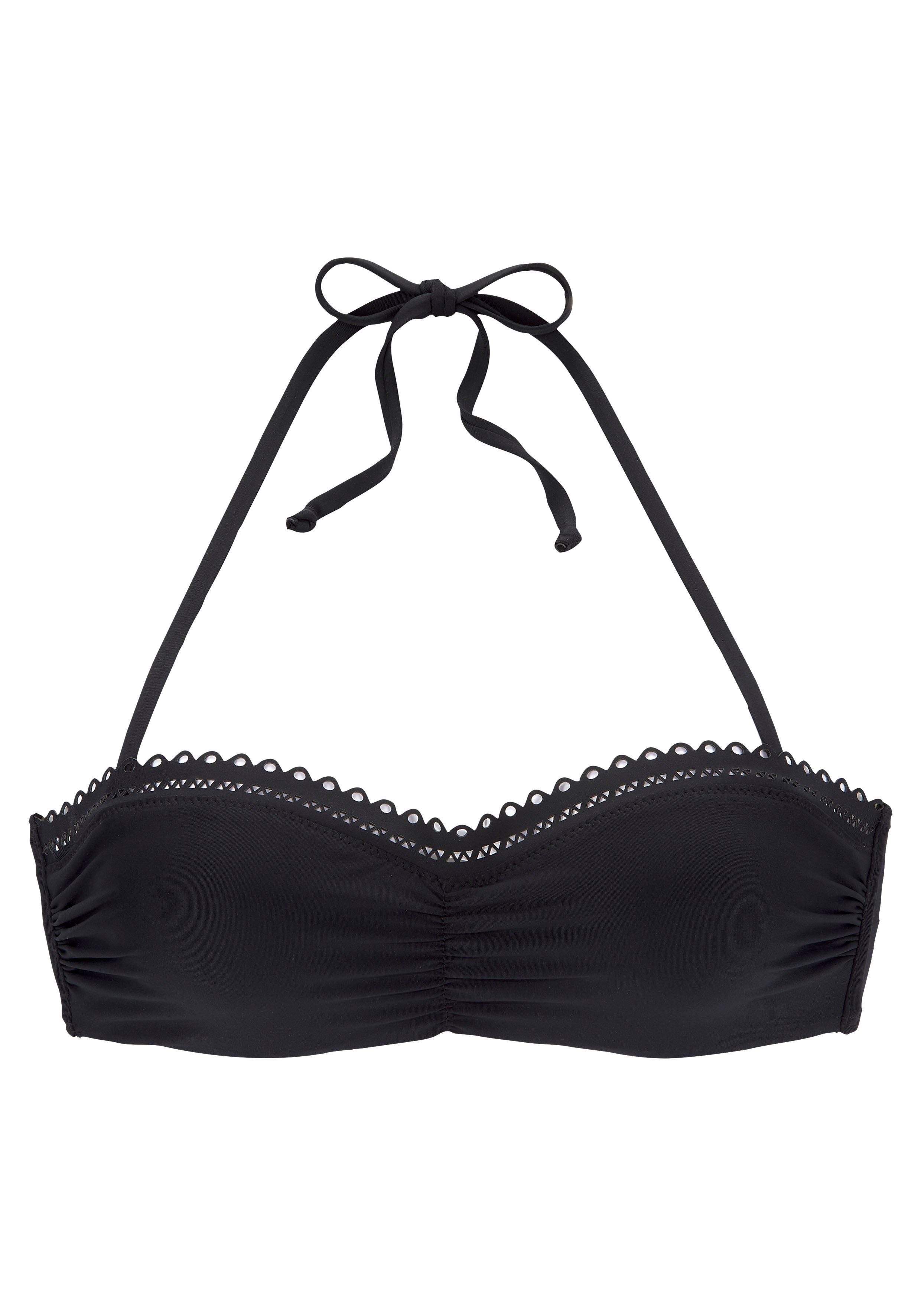 s.Oliver RED LABEL Beachwear Beugelbikinitop in bandeaumodel Aiko met gehaakte look
