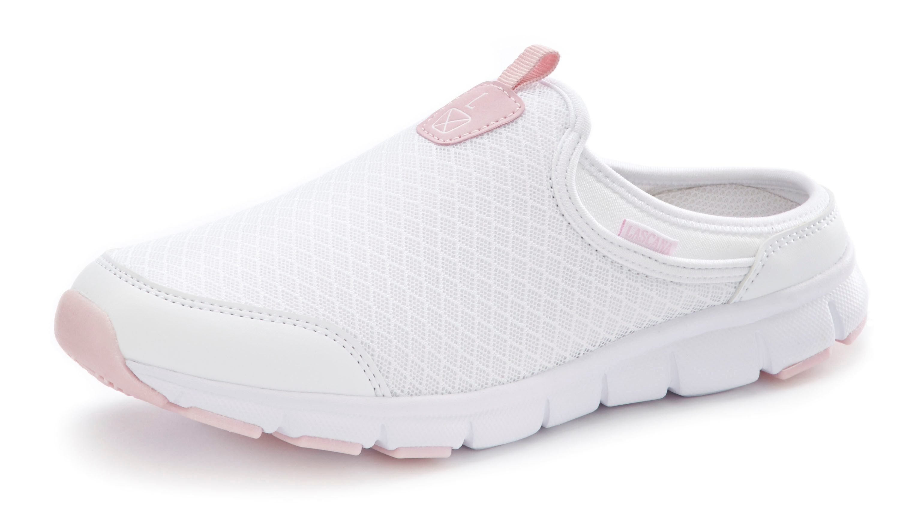 Lascana Slip-on sneakers Lage schoen, vrijetijdsschoen, sabot, clogs van licht mesh-materiaal
