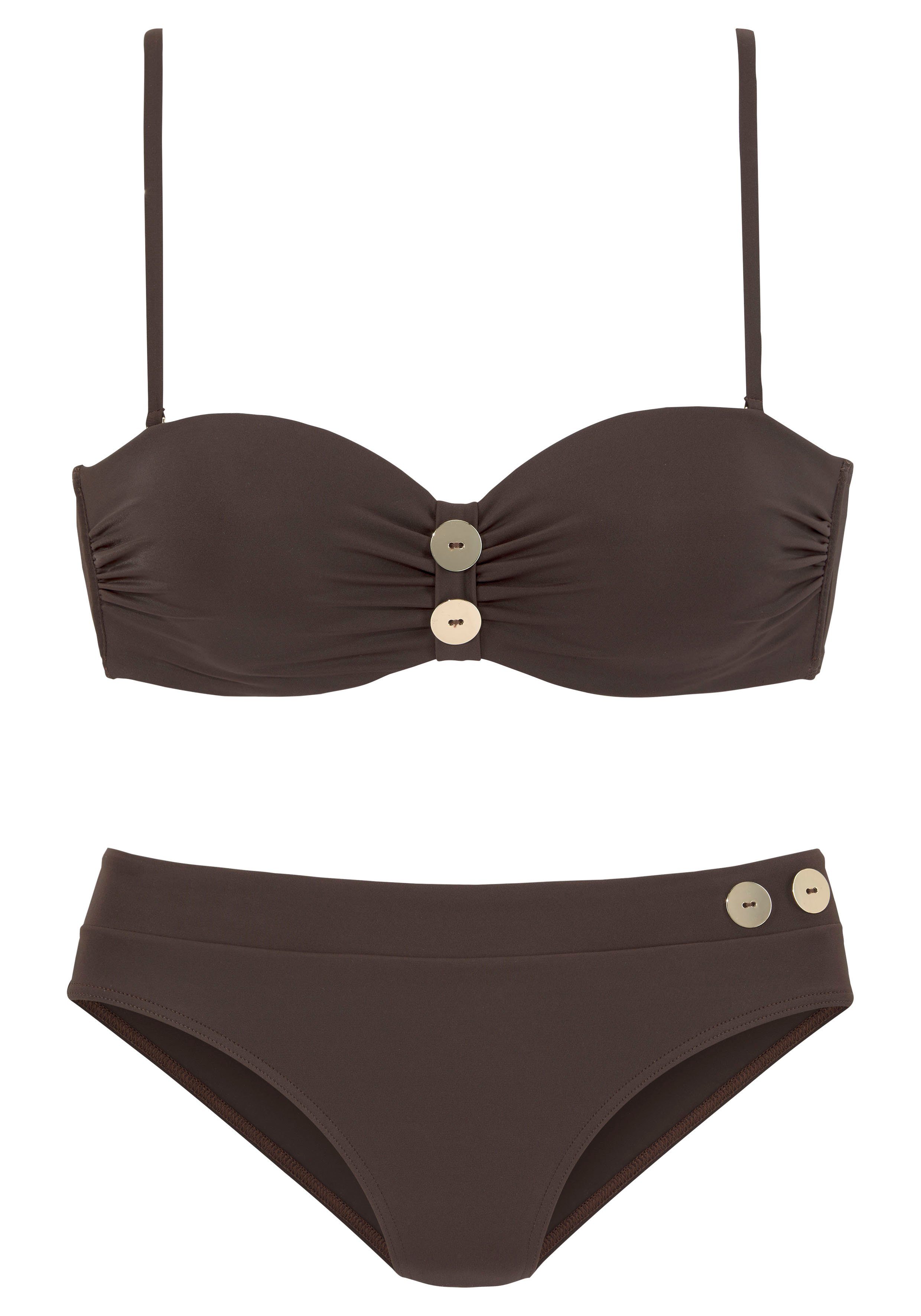 Vivance Beugelbikini in bandeaumodel met edele sierknopen