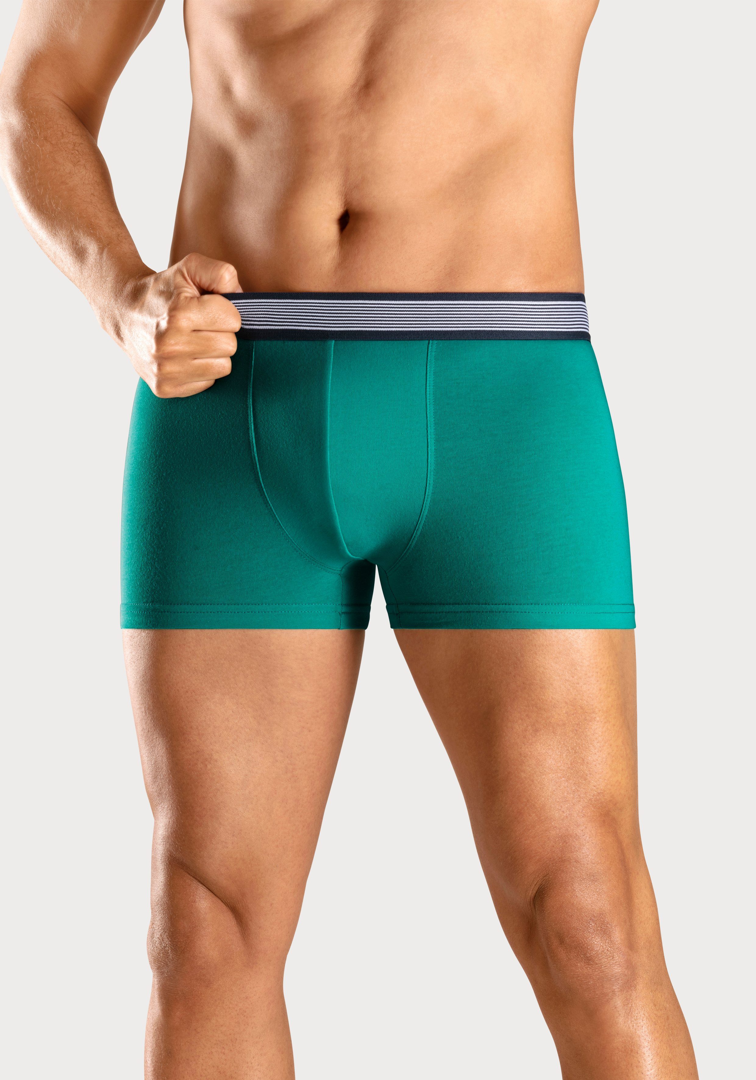H.I.S Boxershort voor heren met gestreepte weefband (set, 4 stuks)