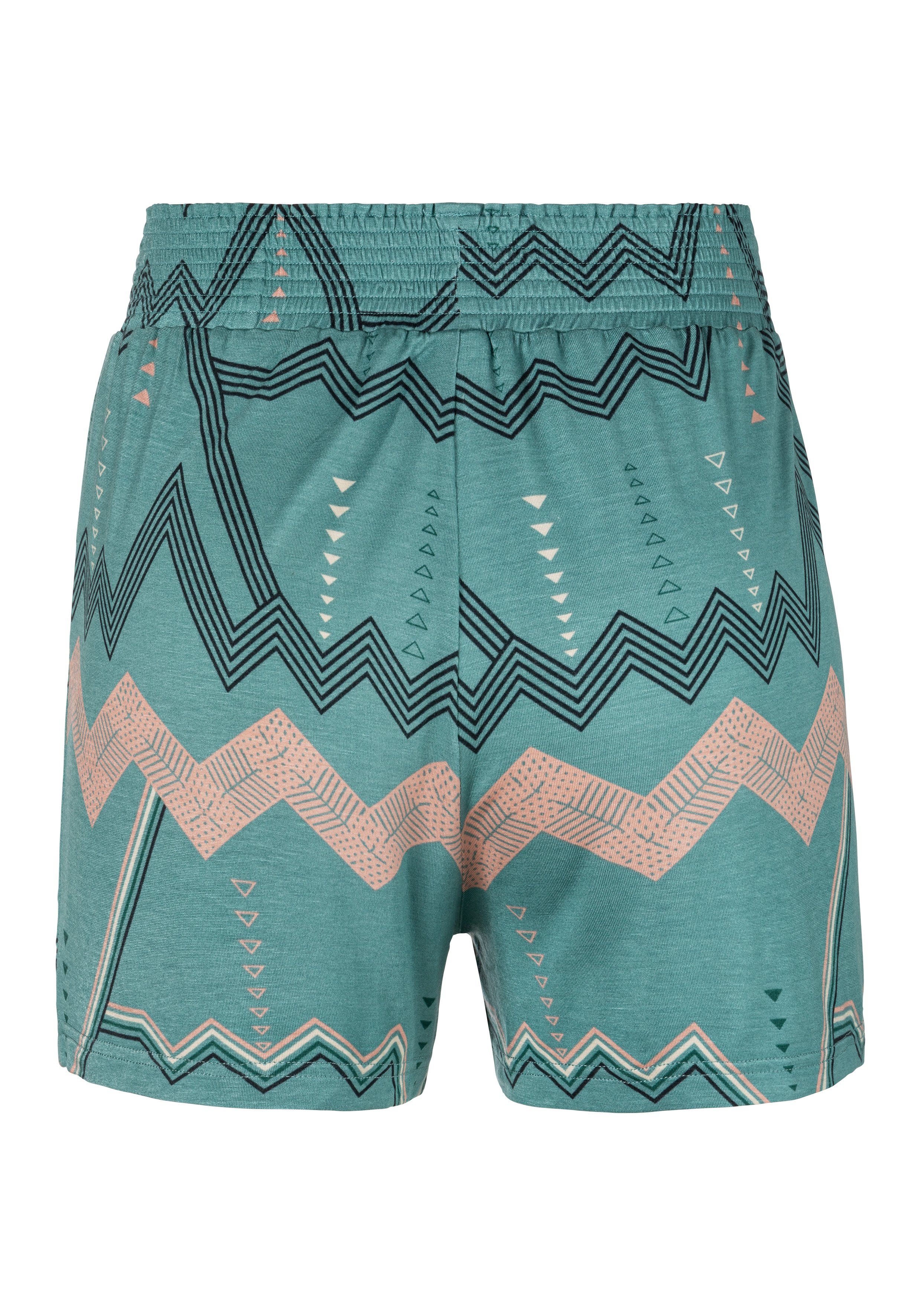 Lascana Pyjamashort met grafisch zigzagmotief