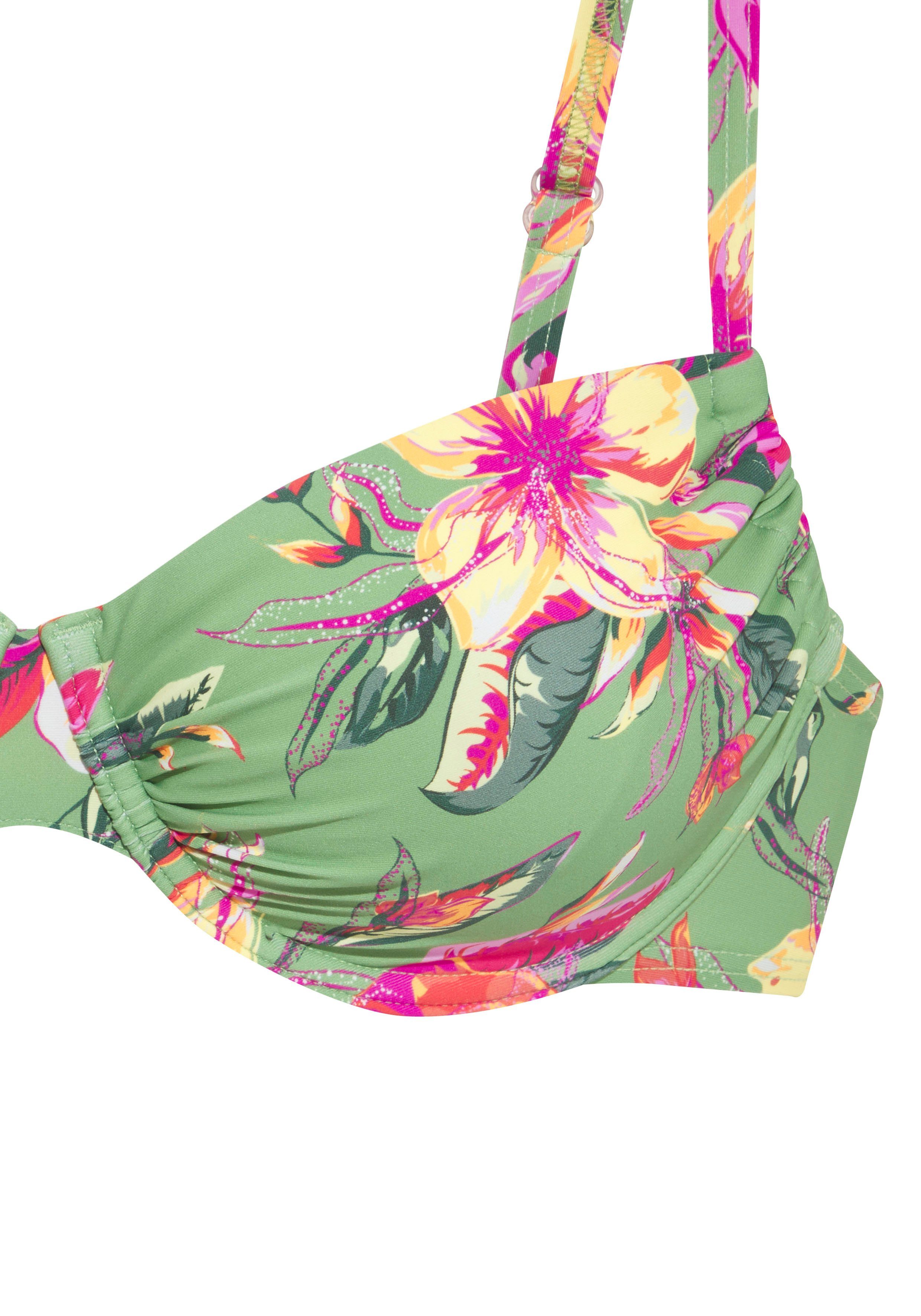 Lascana Bikinitop met beugels MALIA met tropische print