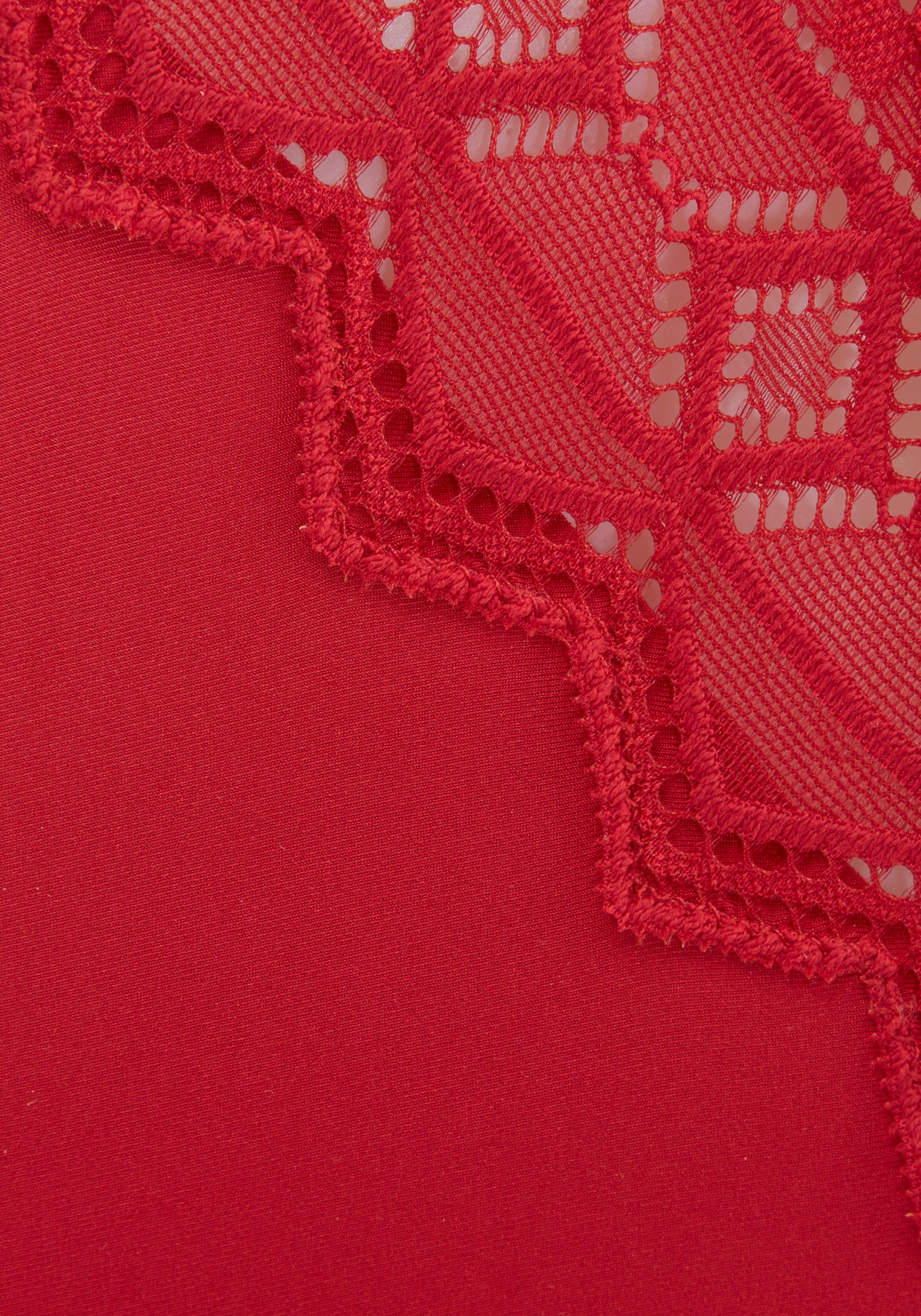 s.Oliver RED LABEL Beachwear Slip Romane met grafische kant in transparante look