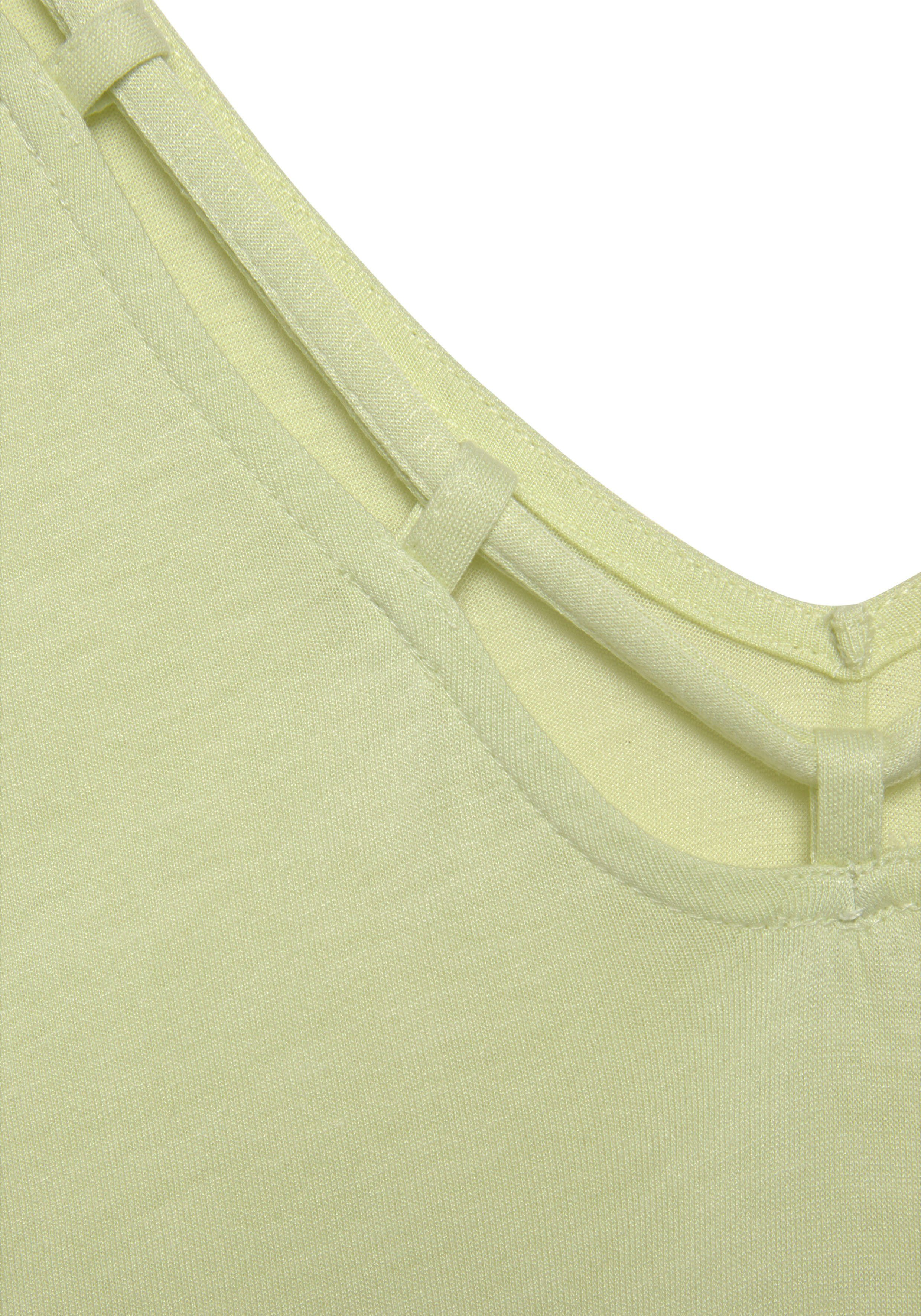 s.Oliver RED LABEL Beachwear T-shirt met sierbandjes bij de hals, shirt met korte mouwen, zomers