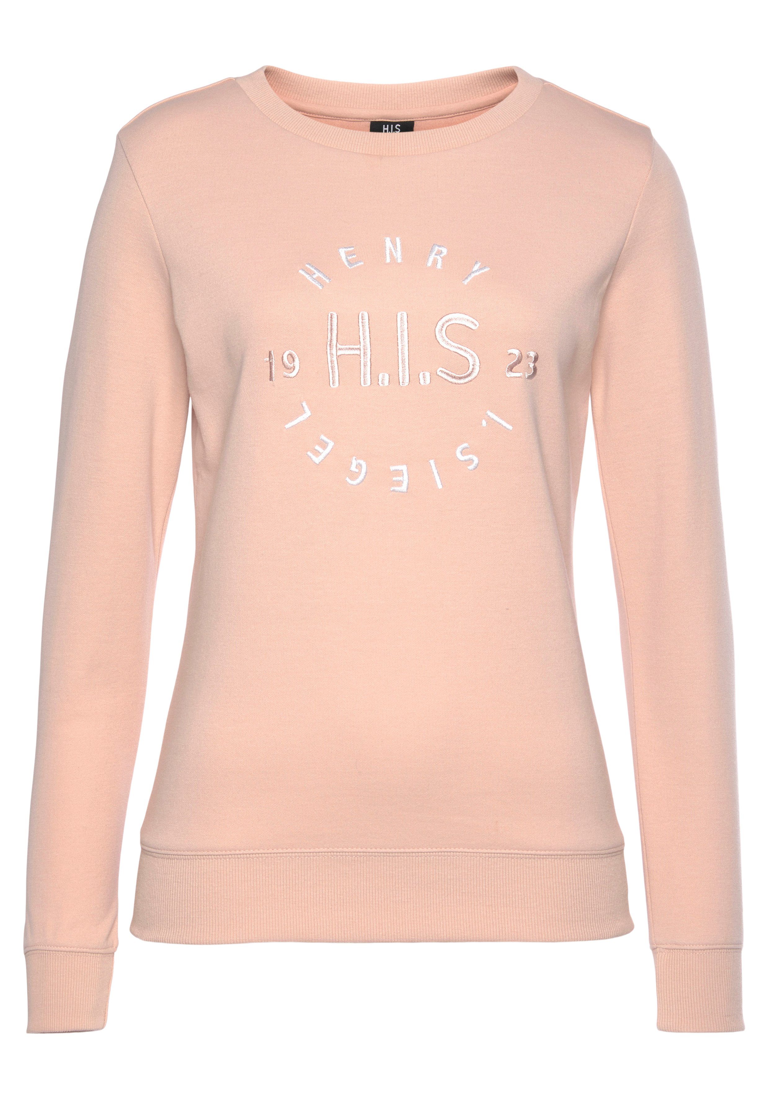 H.I.S Sweatshirt met grote logo-borduurwerk, loungewear