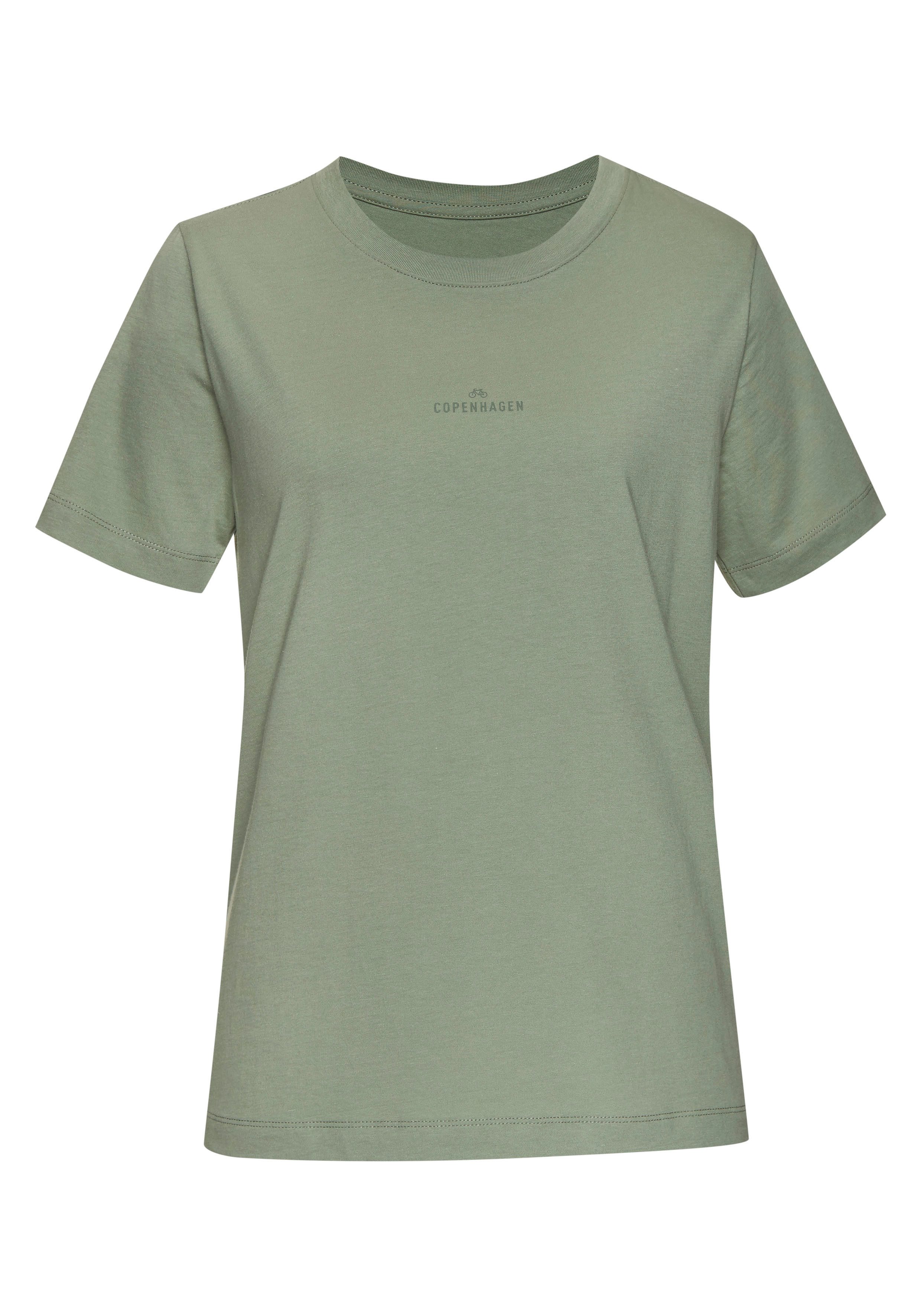 Copenhagen Studios T-shirt Met subtiele logoprint vooraan van zachte jersey kwaliteit met biologische katoen shirts maat XS (34) groen
