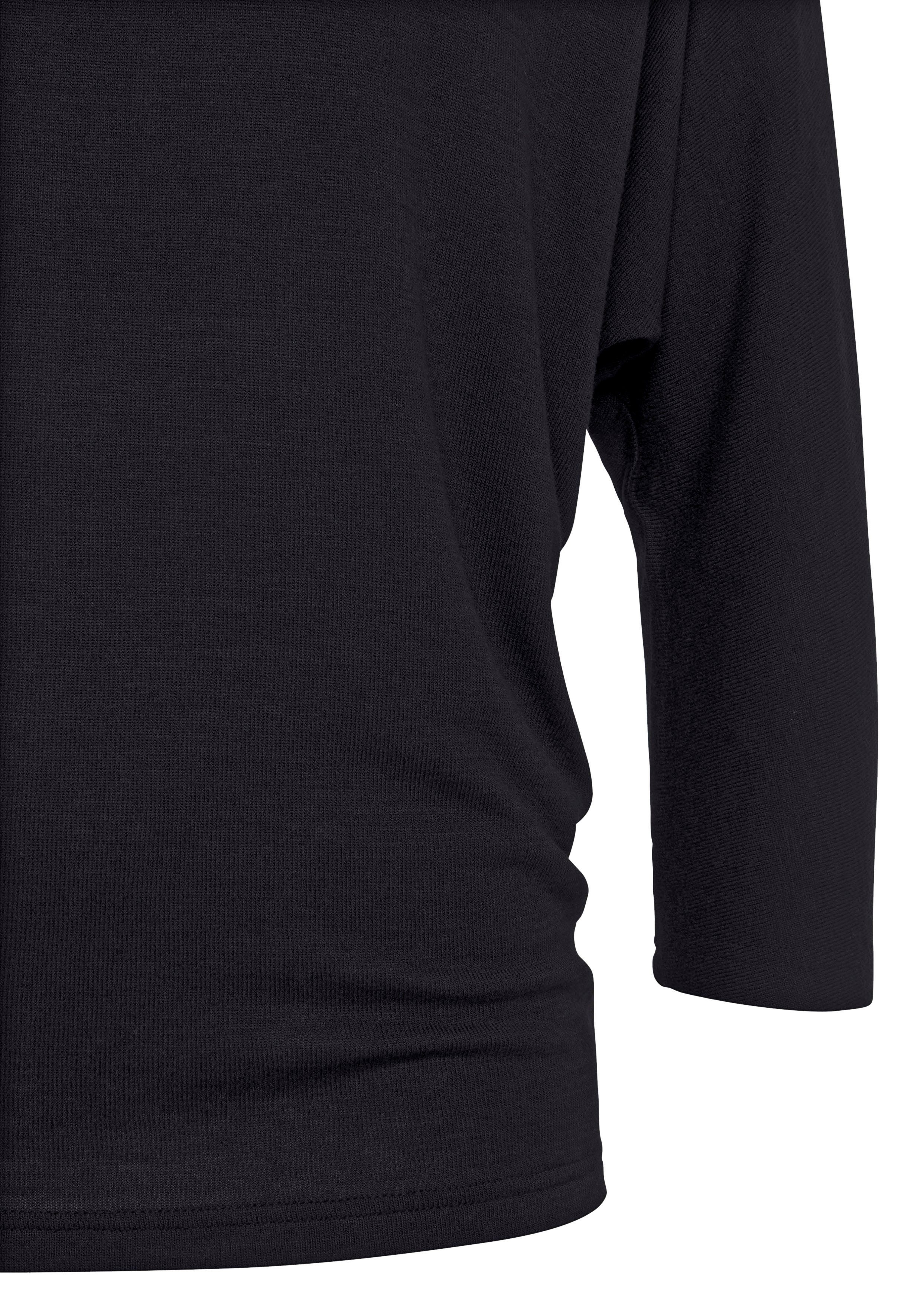Lascana Shirt met 3/4-mouwen Met vlindermouwen van zachte fijn gebreide kwaliteit met viscose (1-delig)