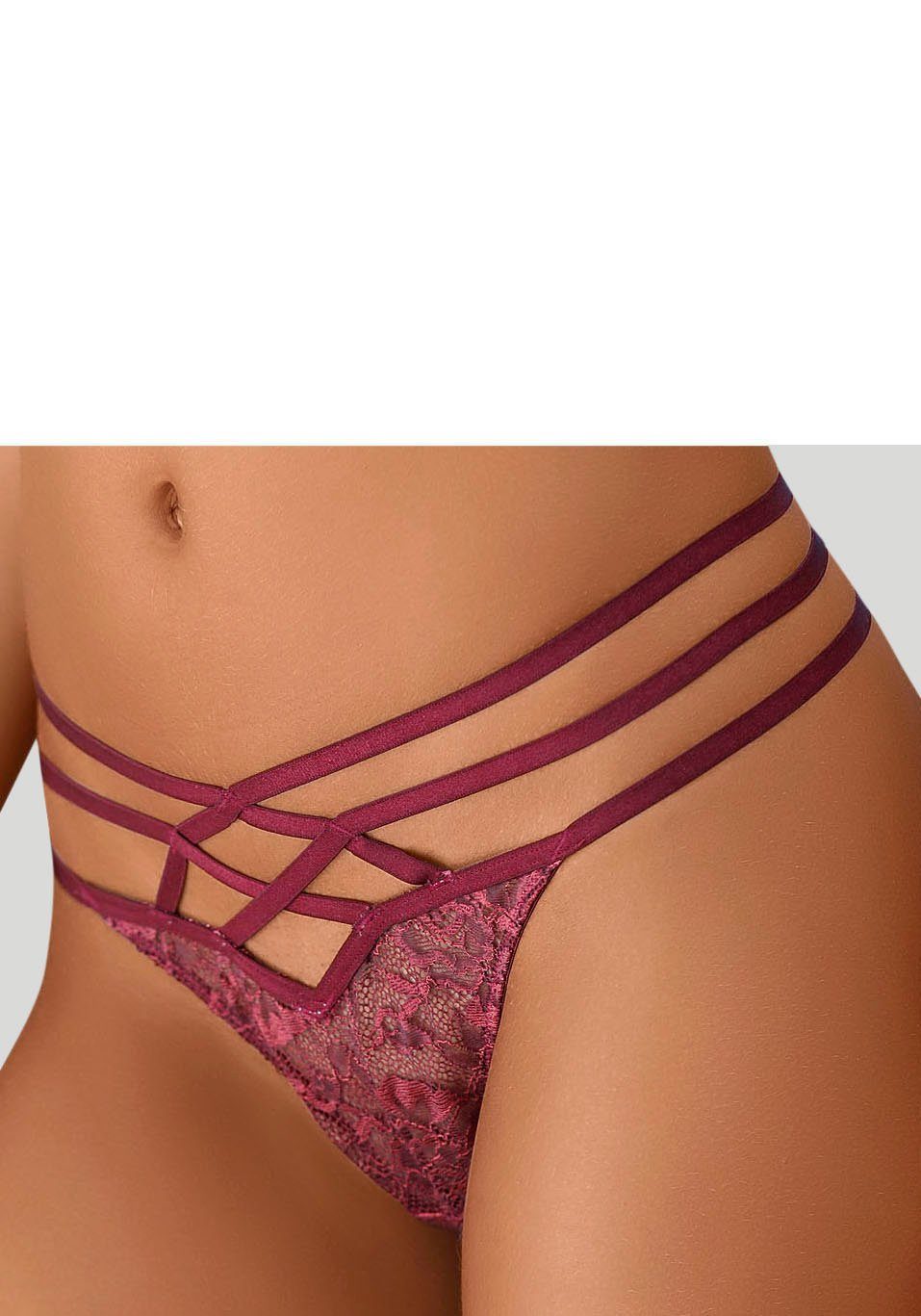 Lascana String met decoratieve bandjes-look