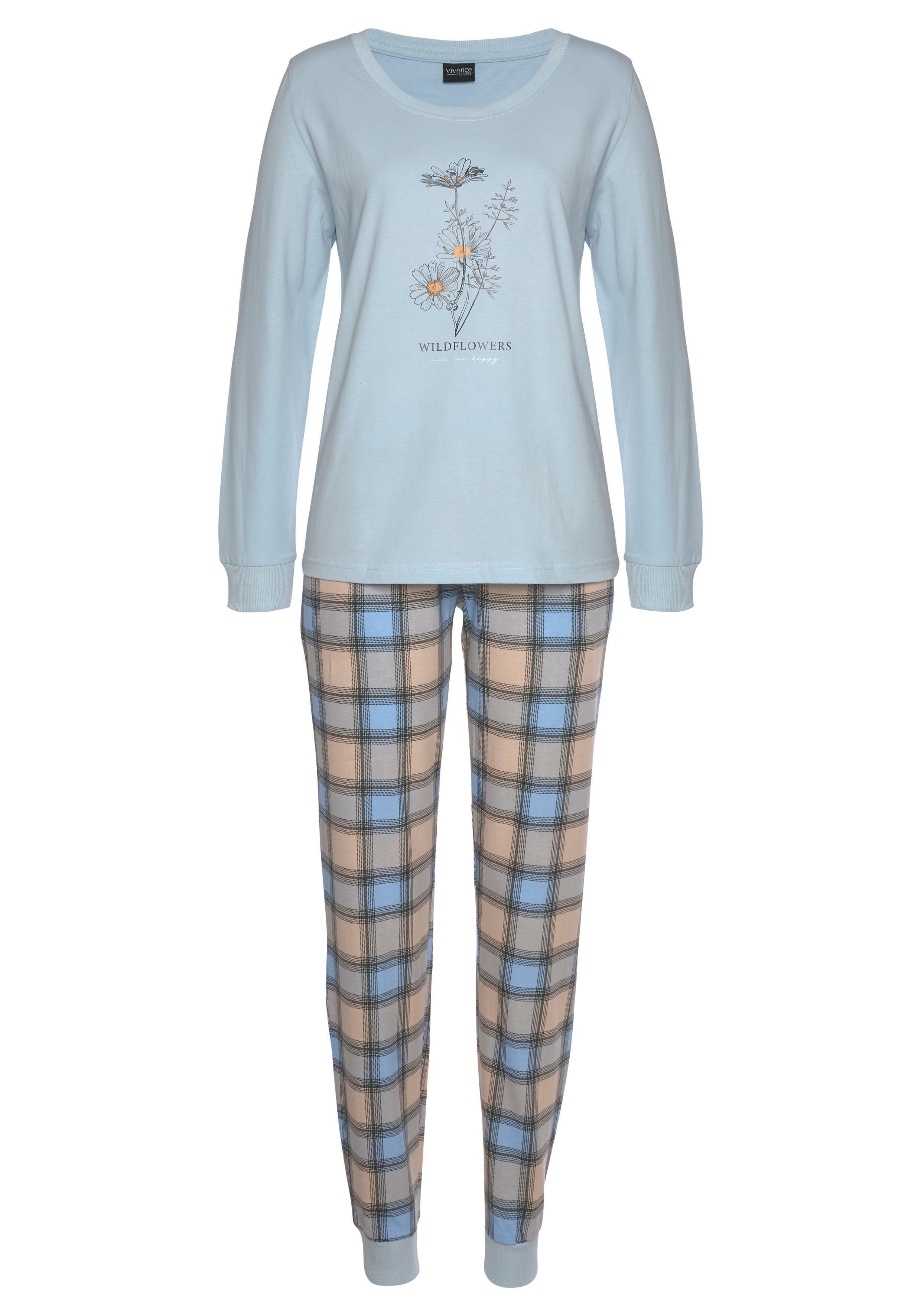 Vivance Dreams Pyjama met frontprint (4-delig, Set van 2)