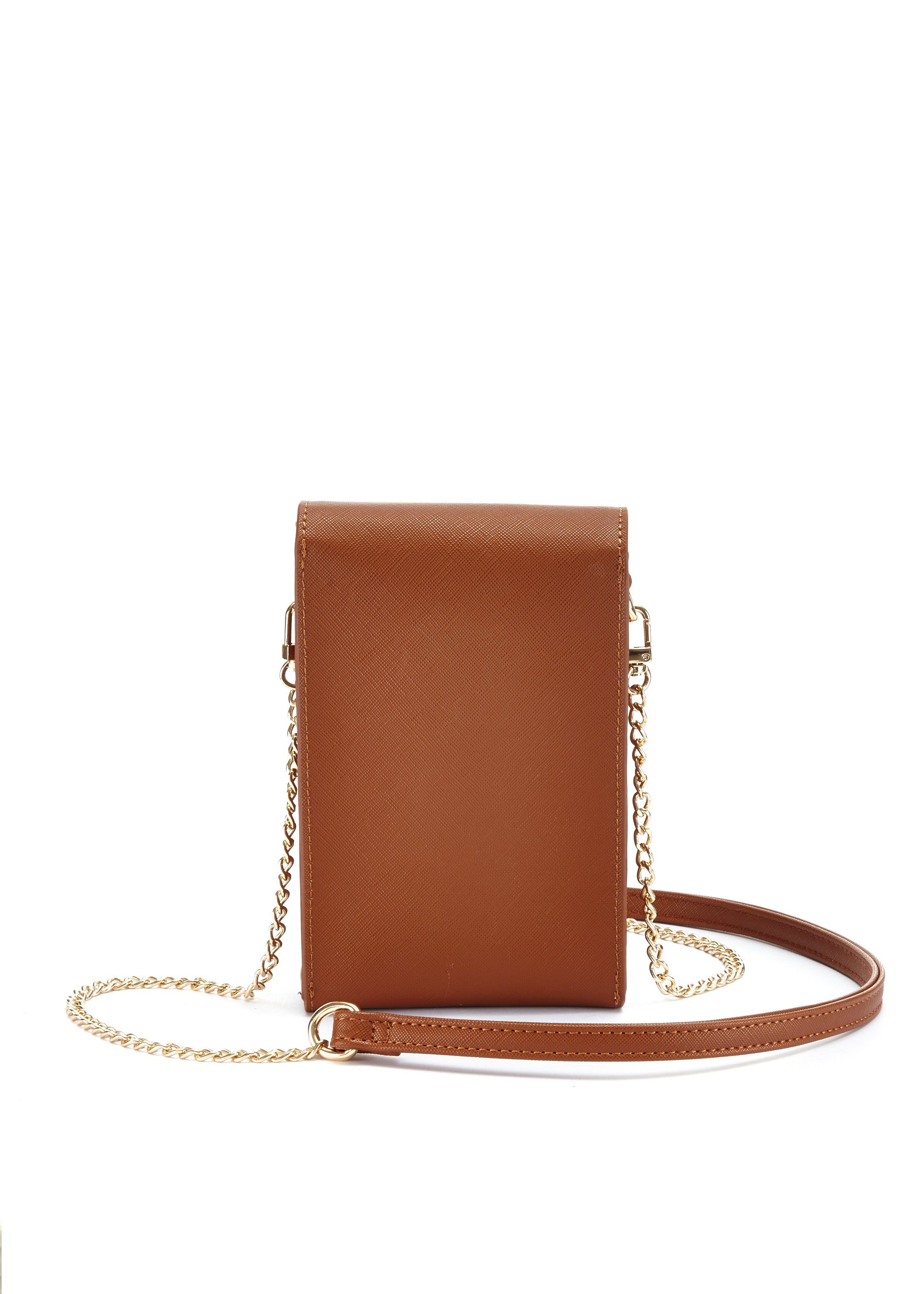 Lascana Schoudertas Hangtag & kettingdetails, minibag, telefoontas, cross-body, VEGAN