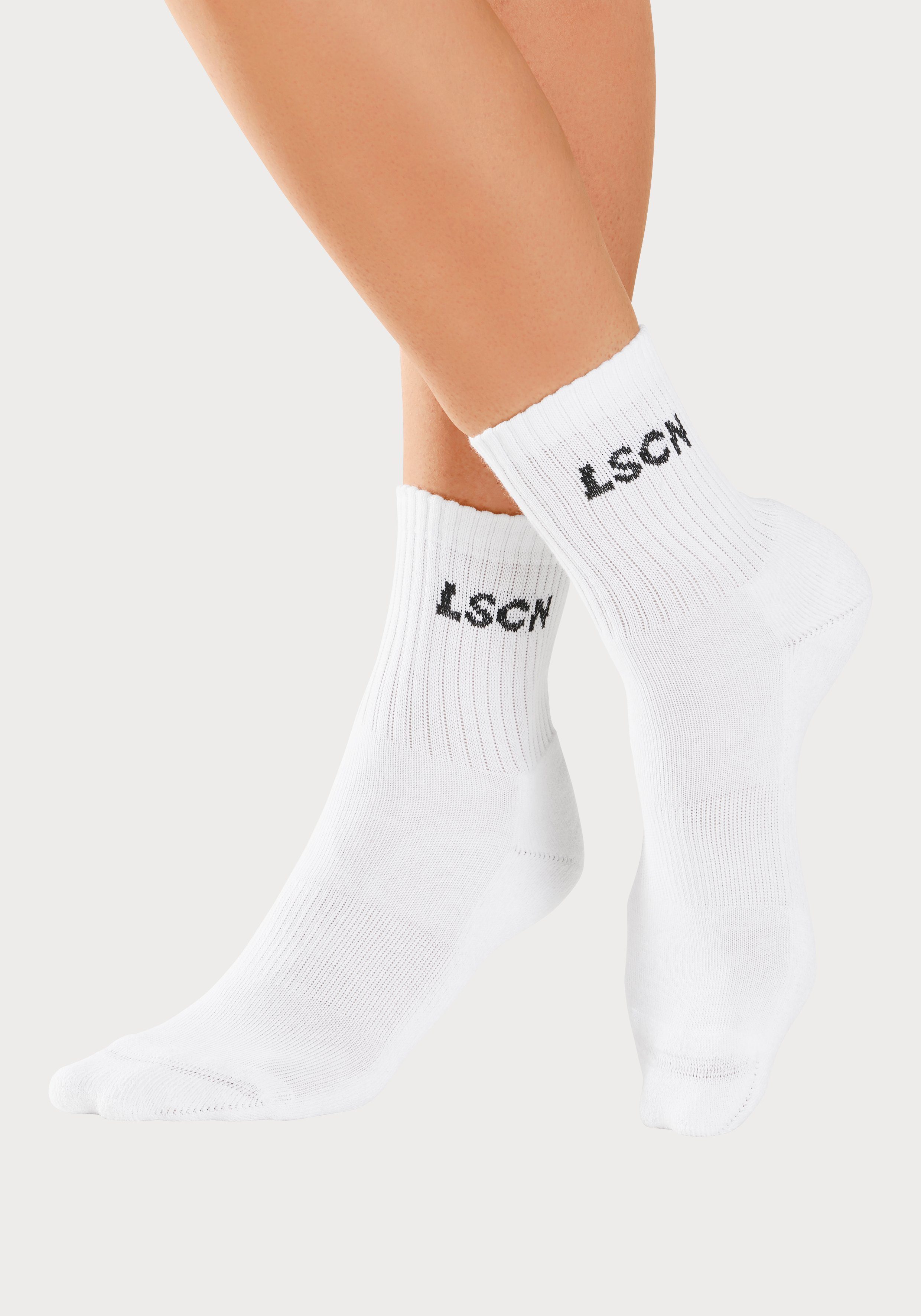 LSCN by LASCANA Tennissokken met badstof, halve voet (set, 2 paar)