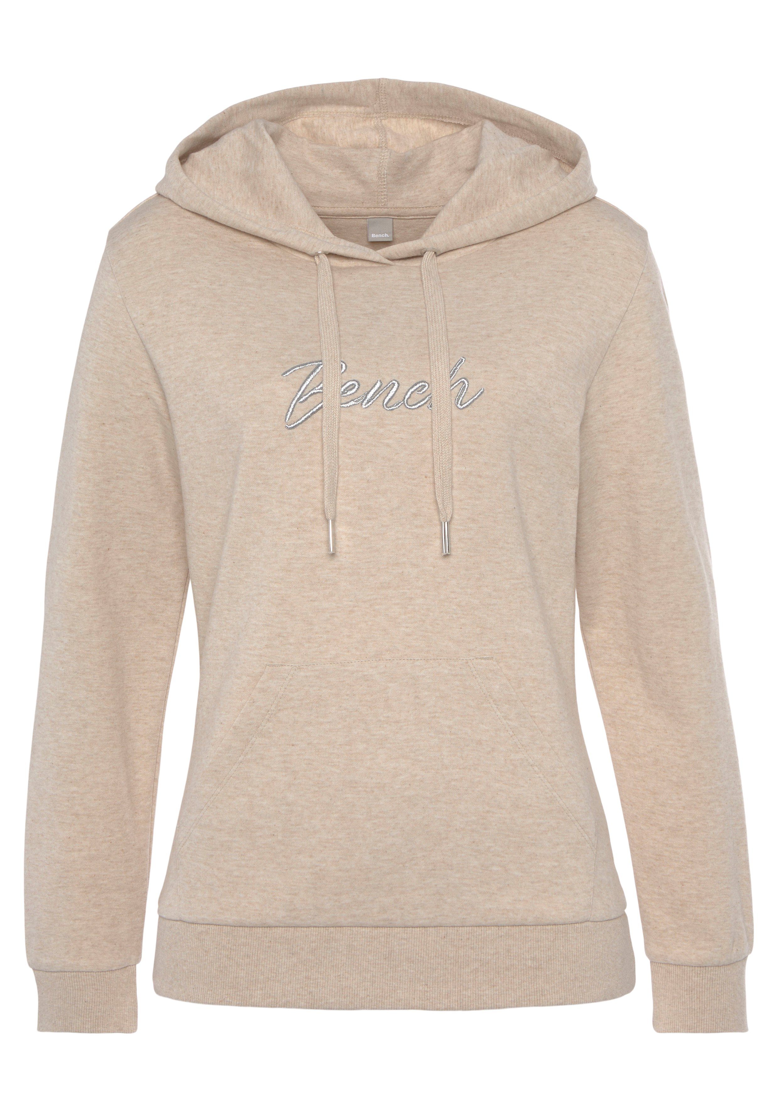 Bench. Loungewear Hoodie -lounge hoodie- met glanzende logo-borduurwerk, loungewear, loungepak tops & hoodies maat 32/34 beige