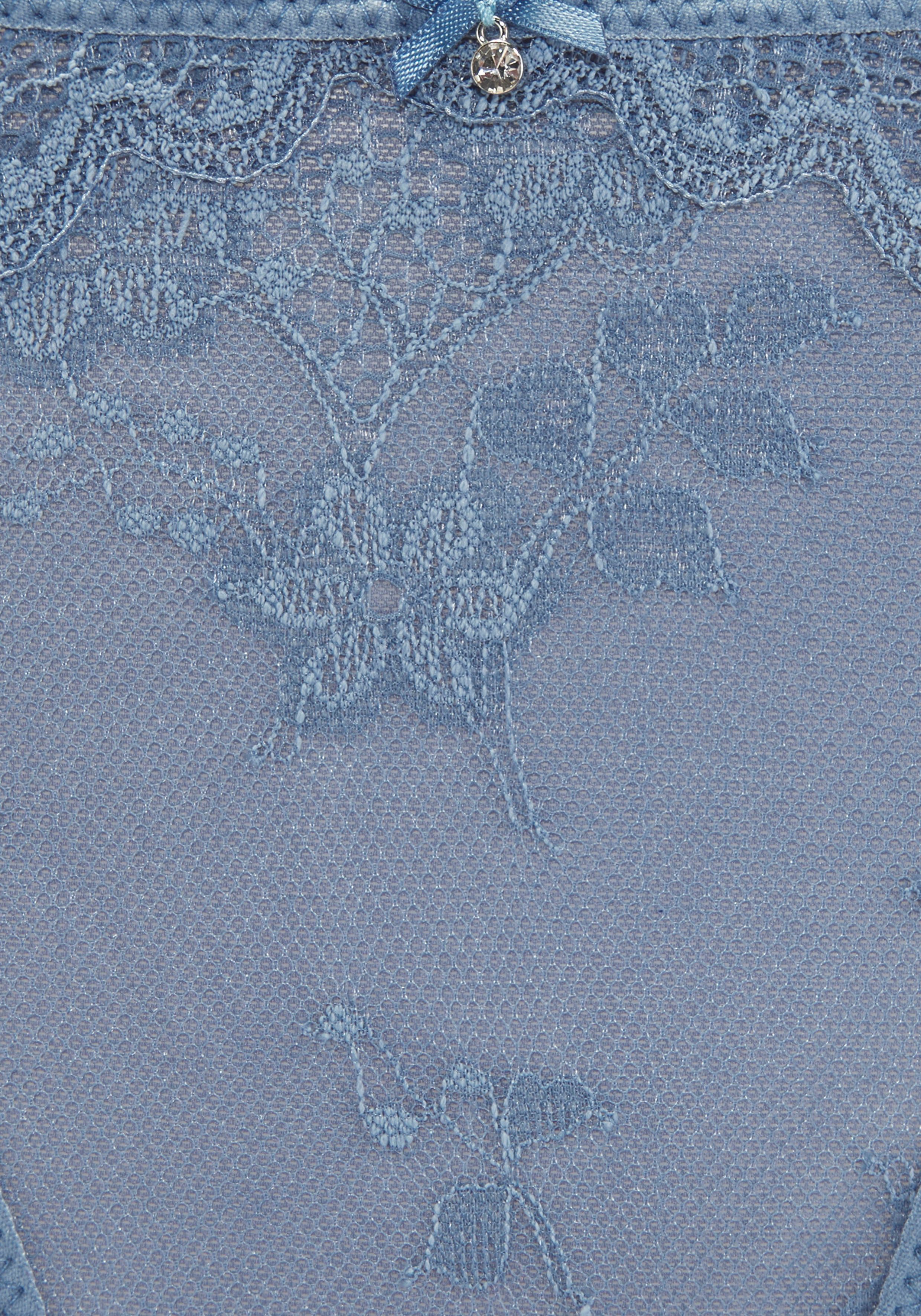 Vivance Slip van delicate jacquard-kant met edel accessoire