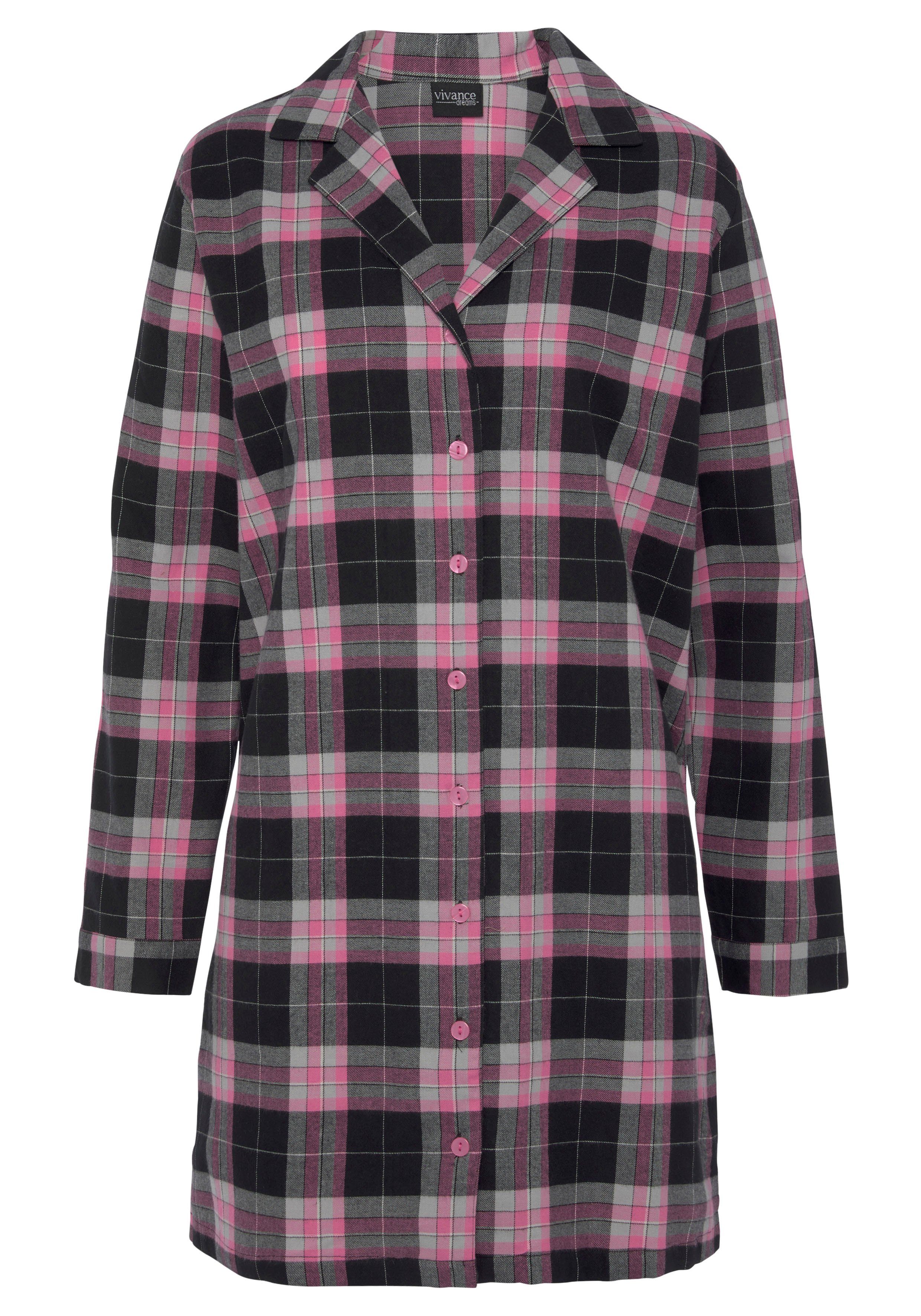 Vivance Dreams Nachthemd van knuffelzacht flanel nachthemden maat 32 roze