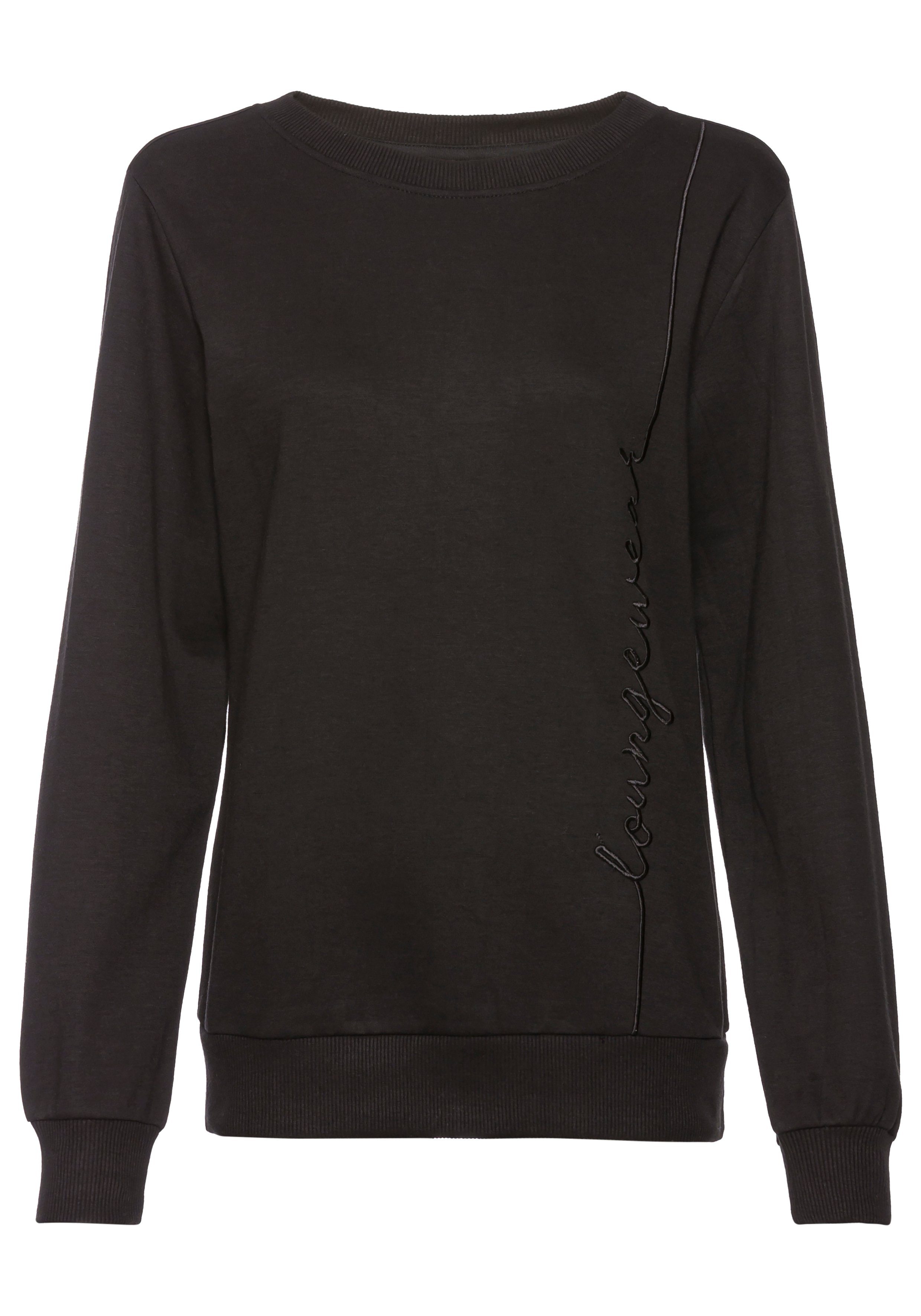 Vivance Lang sweatshirt met loungewear borduring, loungeshirt