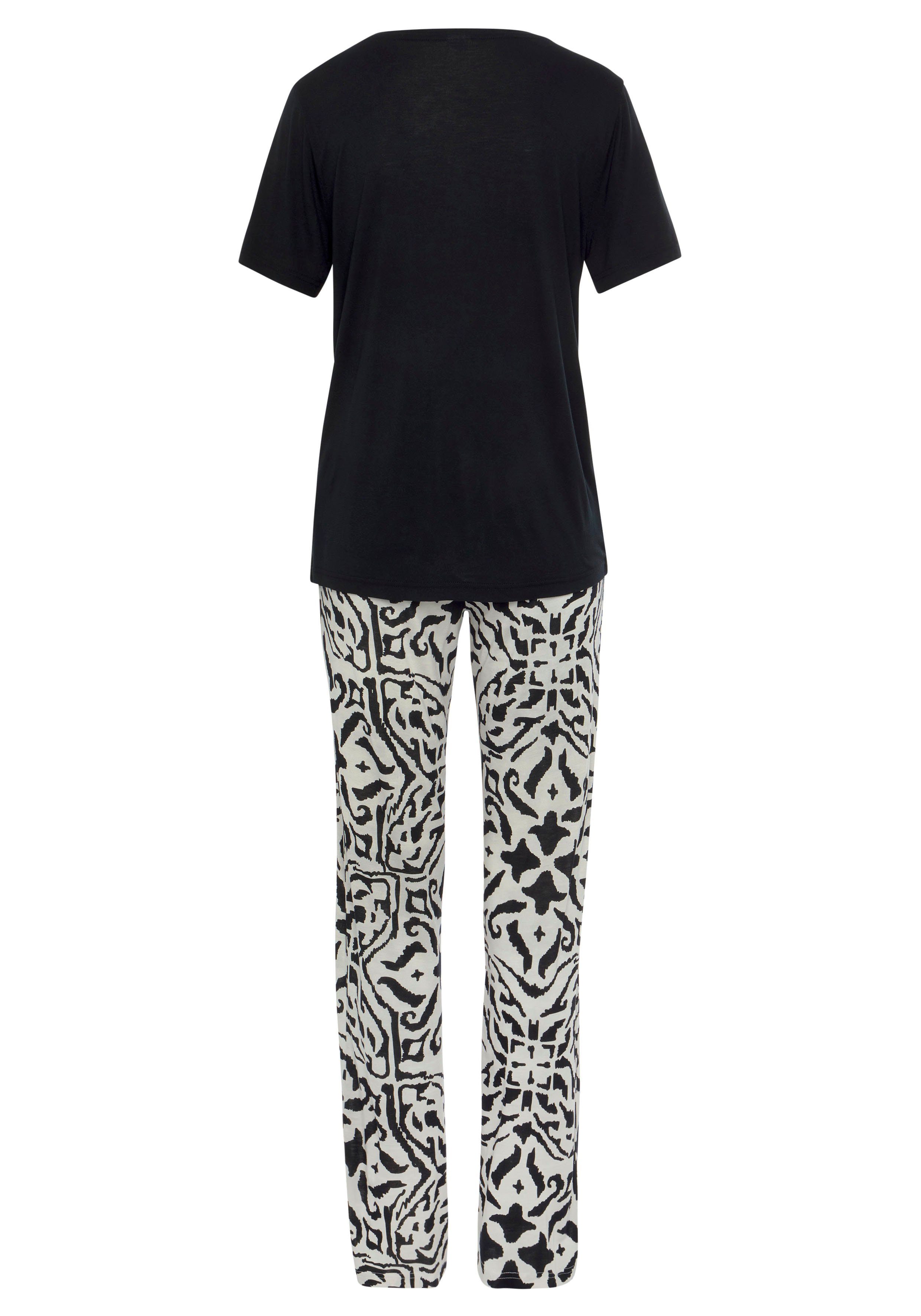 s.Oliver RED LABEL Beachwear Pyjama met bloemig etno-patroon (2-delig)