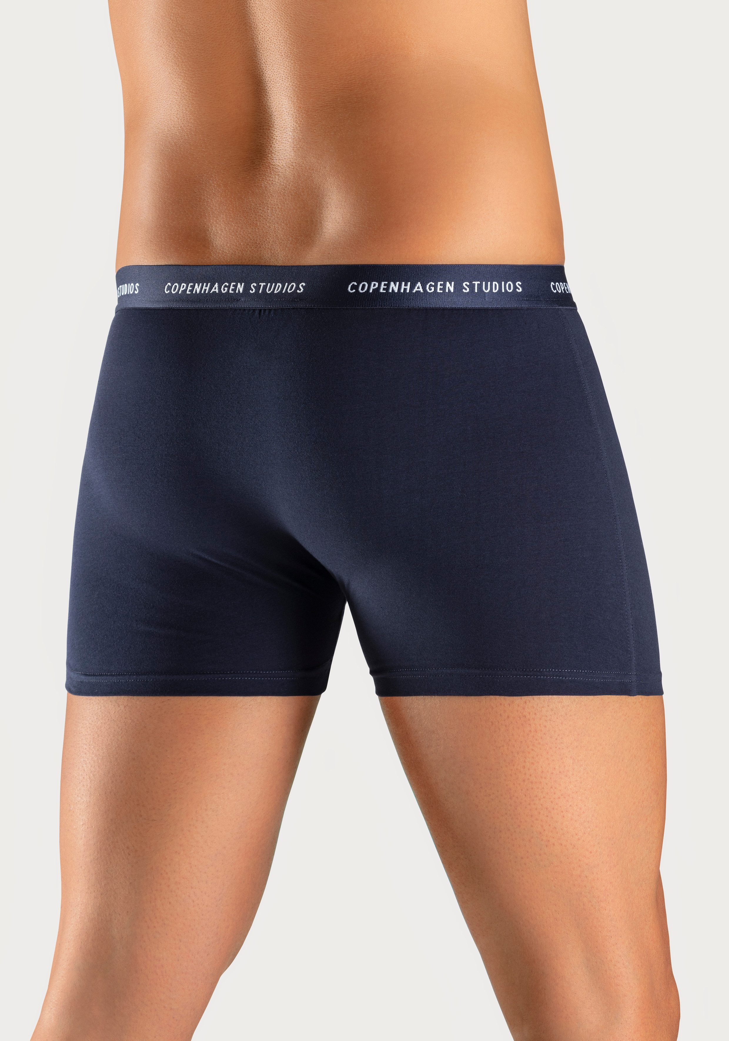 Copenhagen Studios Boxershort voor heren met gekleurde logo-tailleband (3 stuks)
