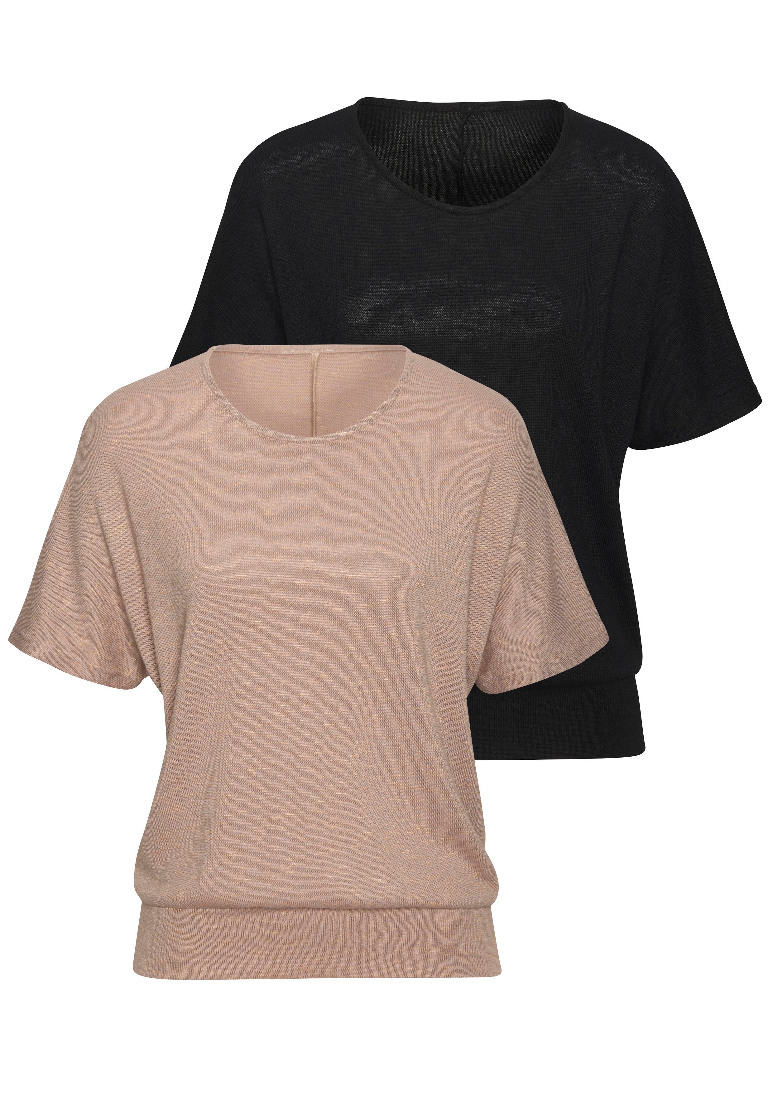 Vivance Shirt met korte mouwen Met brede tailleband van zacht viscose-fijntricot