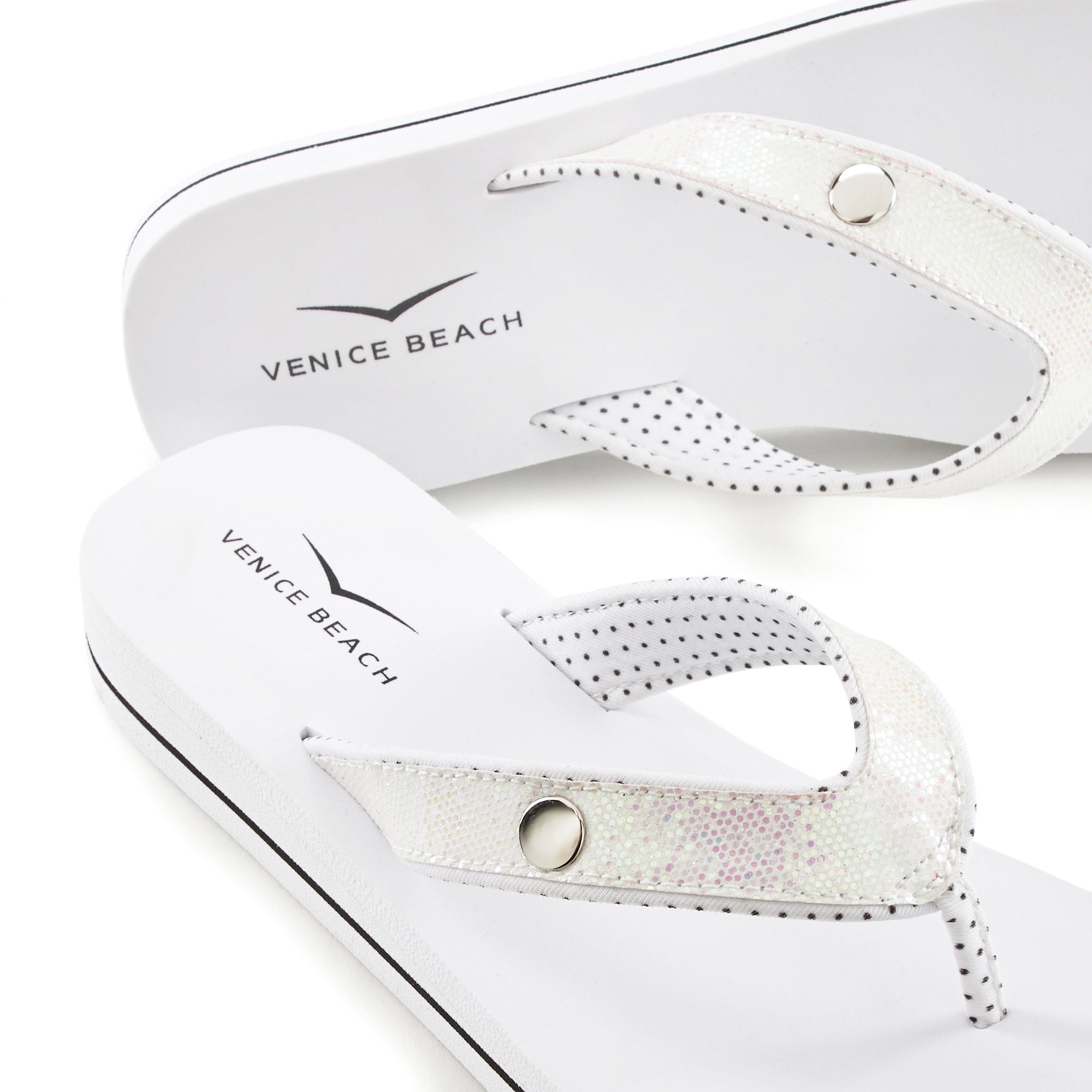 Venice Beach Badslippers Sandaal, pantoletten, badschoenen ultralicht met glitterband VEGAN