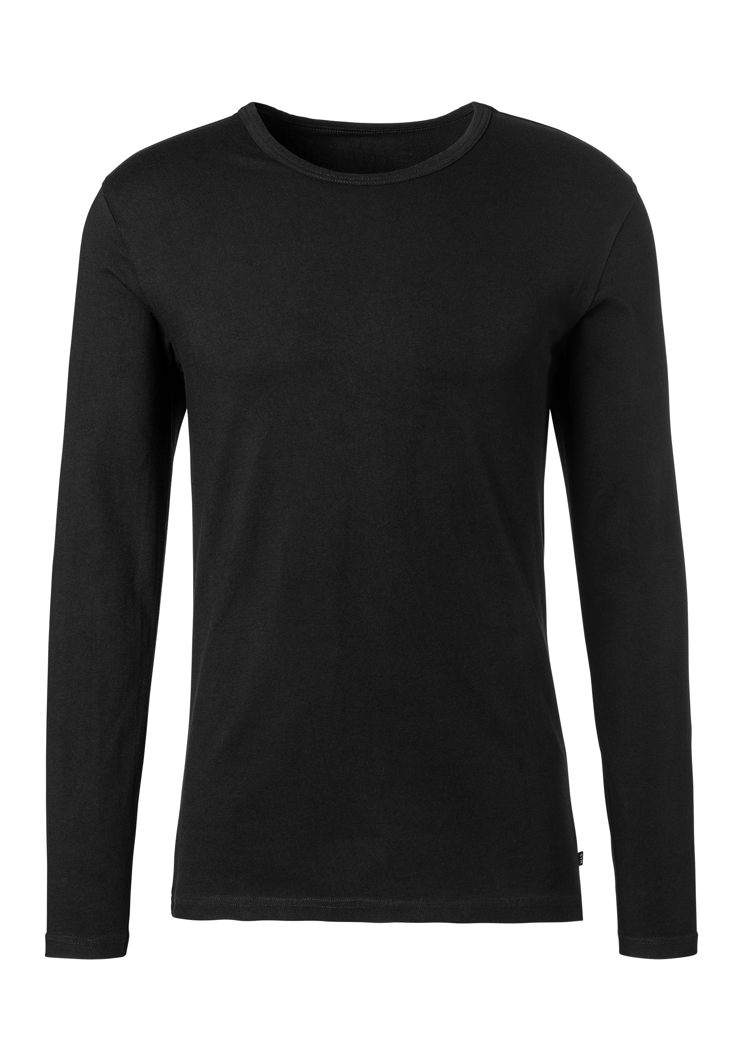 H.I.S Shirt met lange mouwen Dubbelpack onderhemd van katoenmix (2-delig, Set van 2)