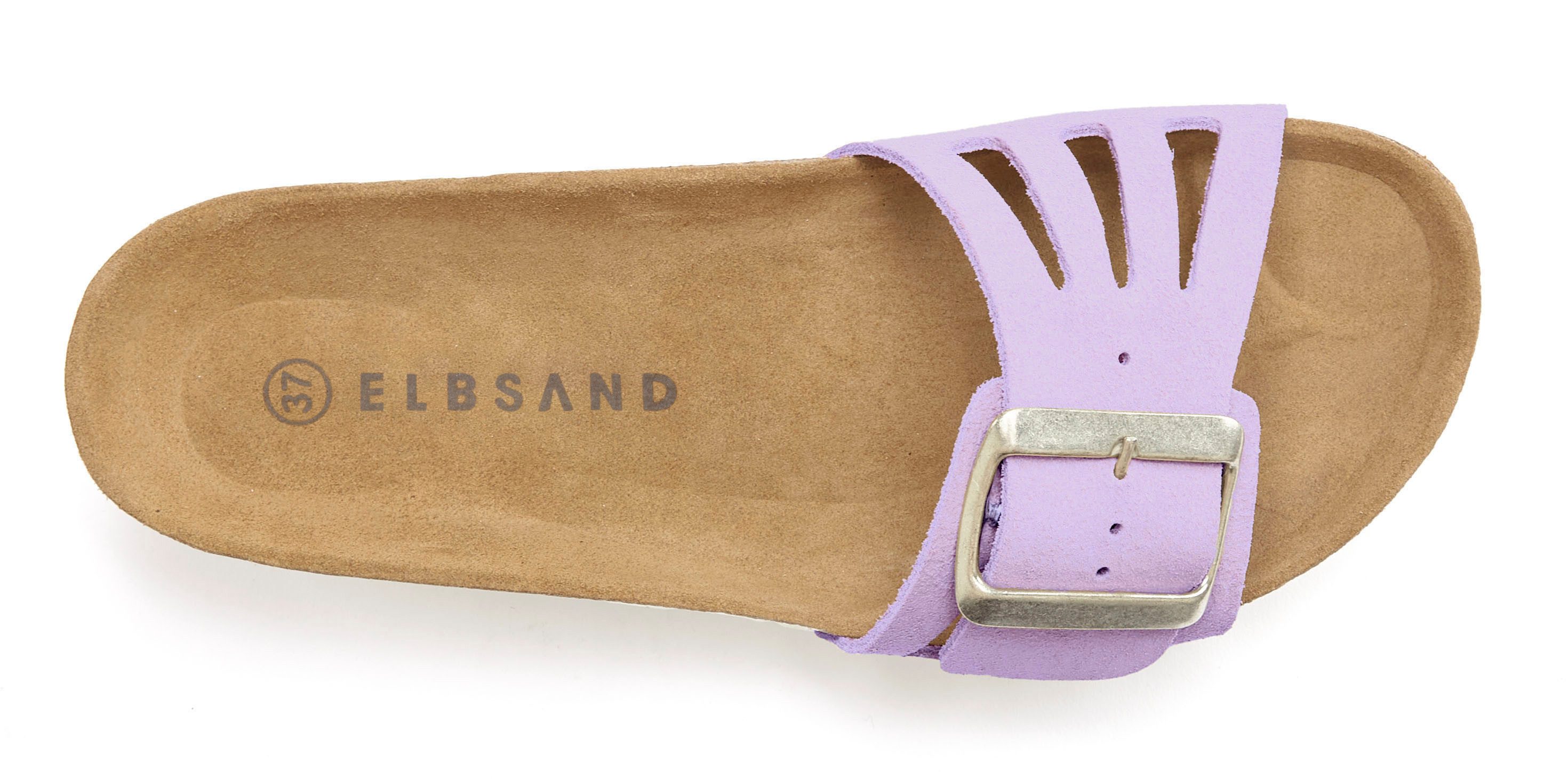 Elbsand Slippers Mule, Sandalen, open schoen van hoogwaardig leer met zacht comfortkurk voetbed