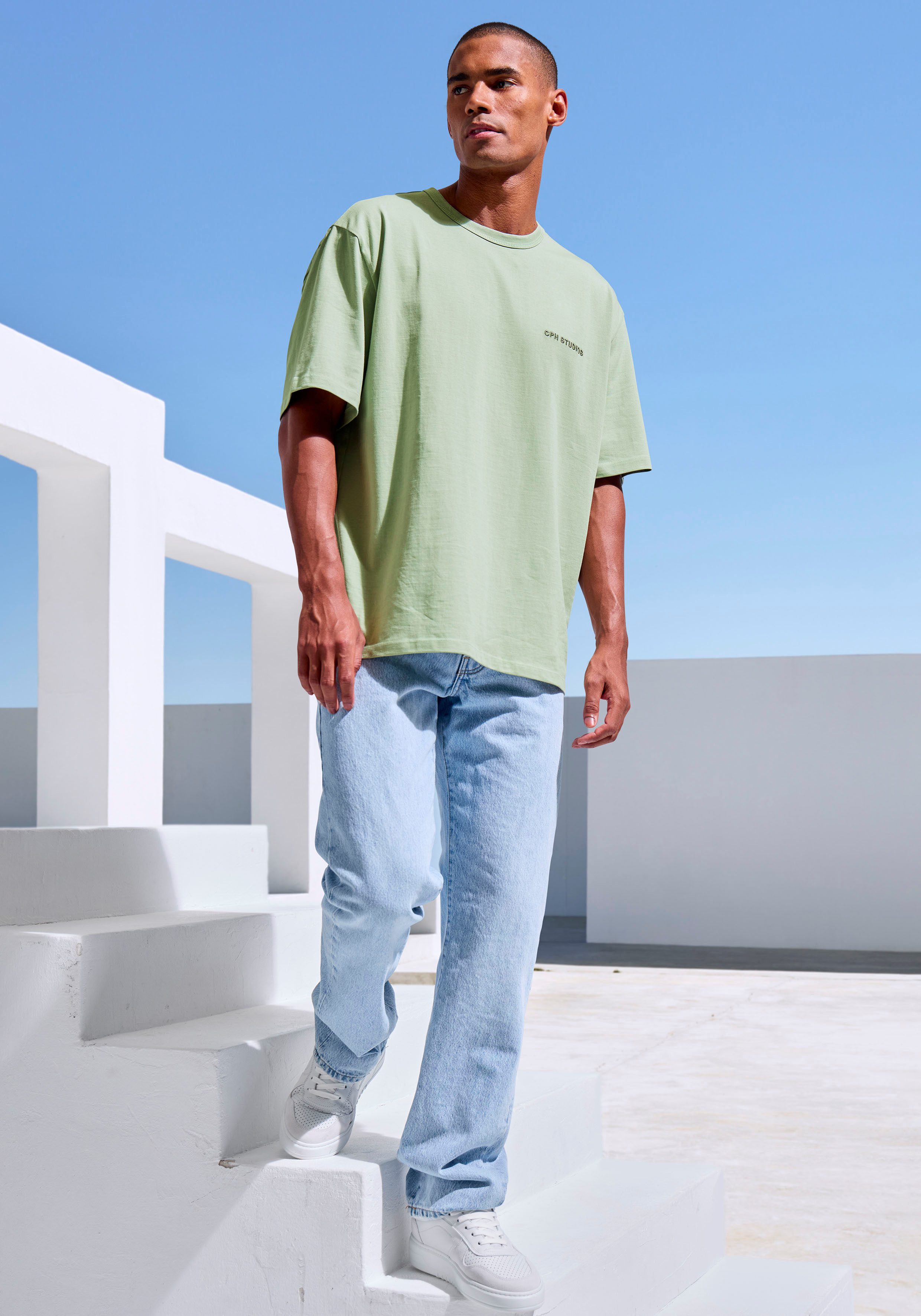 Copenhagen Studios T-shirt Met hoogwaardige logoborduring , loose-fit, oversized shirt van zware biologische katoenkwaliteit