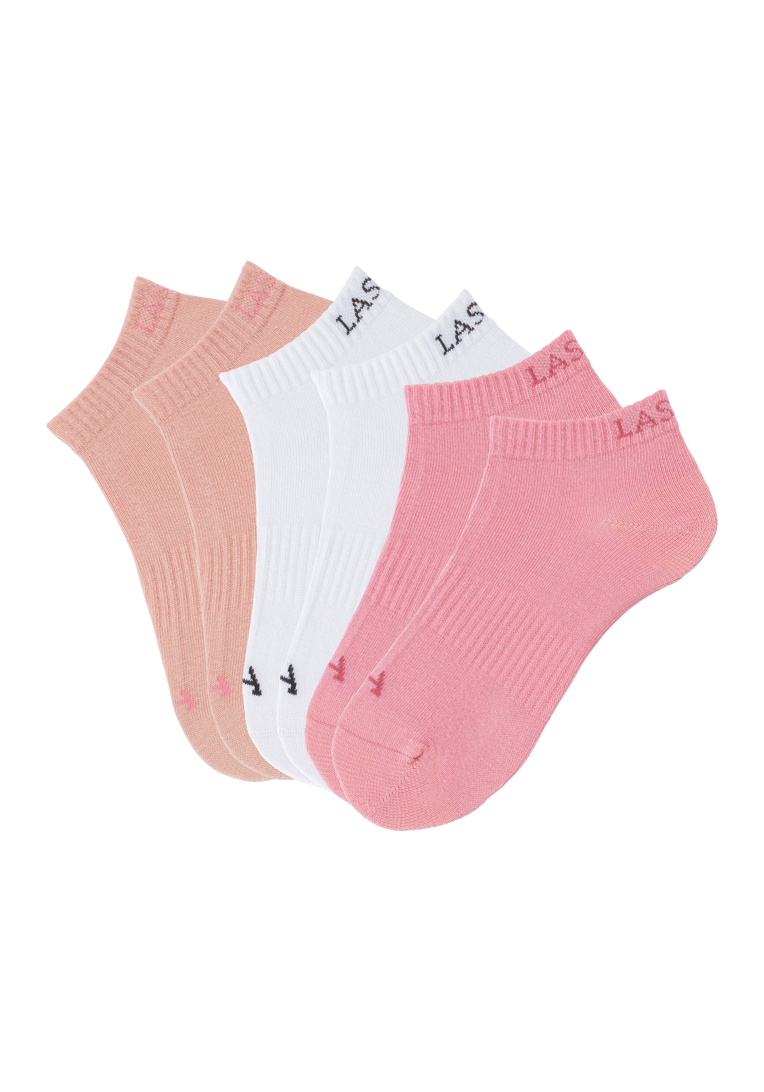 active by Lascana Sneakersokken met ingebreid merklogo (set, 6 paar)