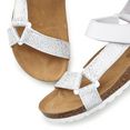 lascana sandalen met kurkvoetbed en klittenbandsluiting wit