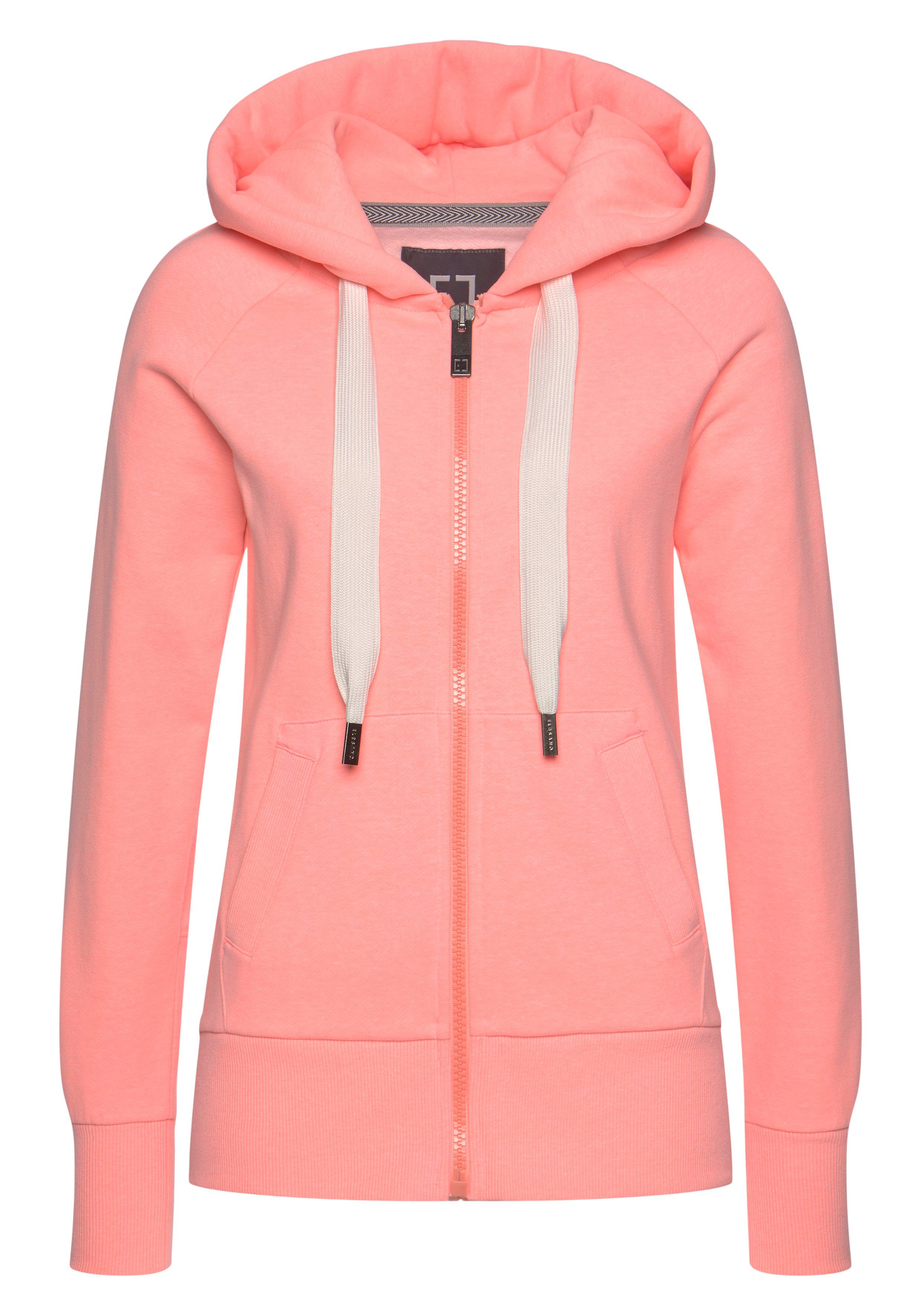 Elbsand Capuchonsweatvest Kelda met logo-print en zakken, casual jack, sportief-casual