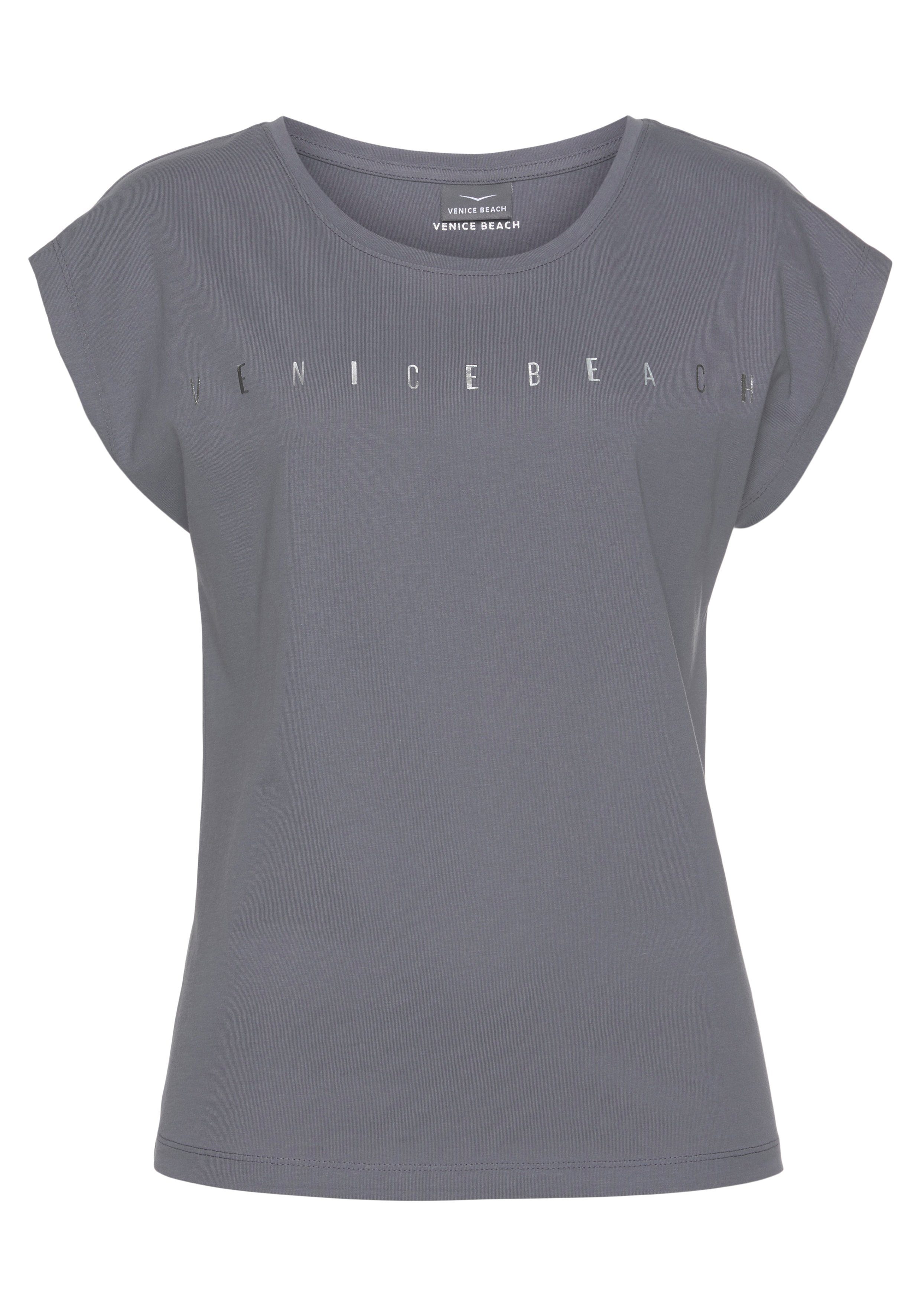 Venice Beach Shirt met korte mouwen met logoprint op de voorkant, katoenen t-shirt, sportief-casual, basic