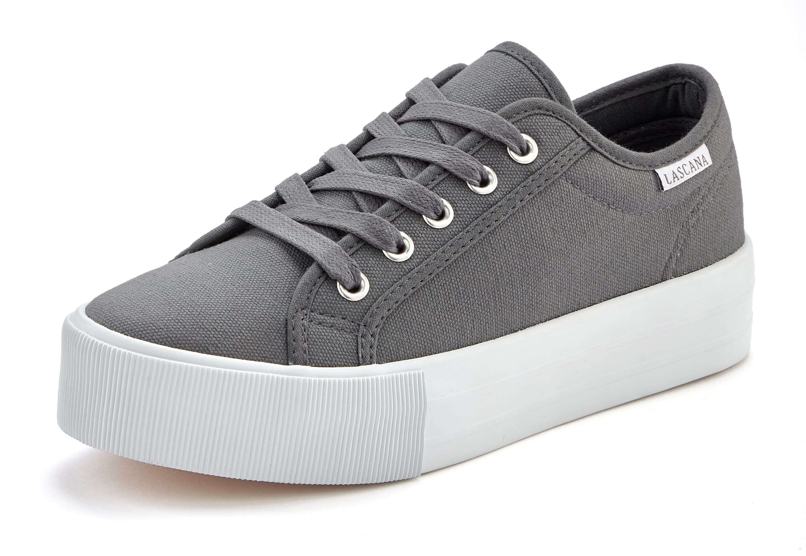 Lascana Sneakers Veterschoen, vrijetijdsschoen van textiel met plateausole
