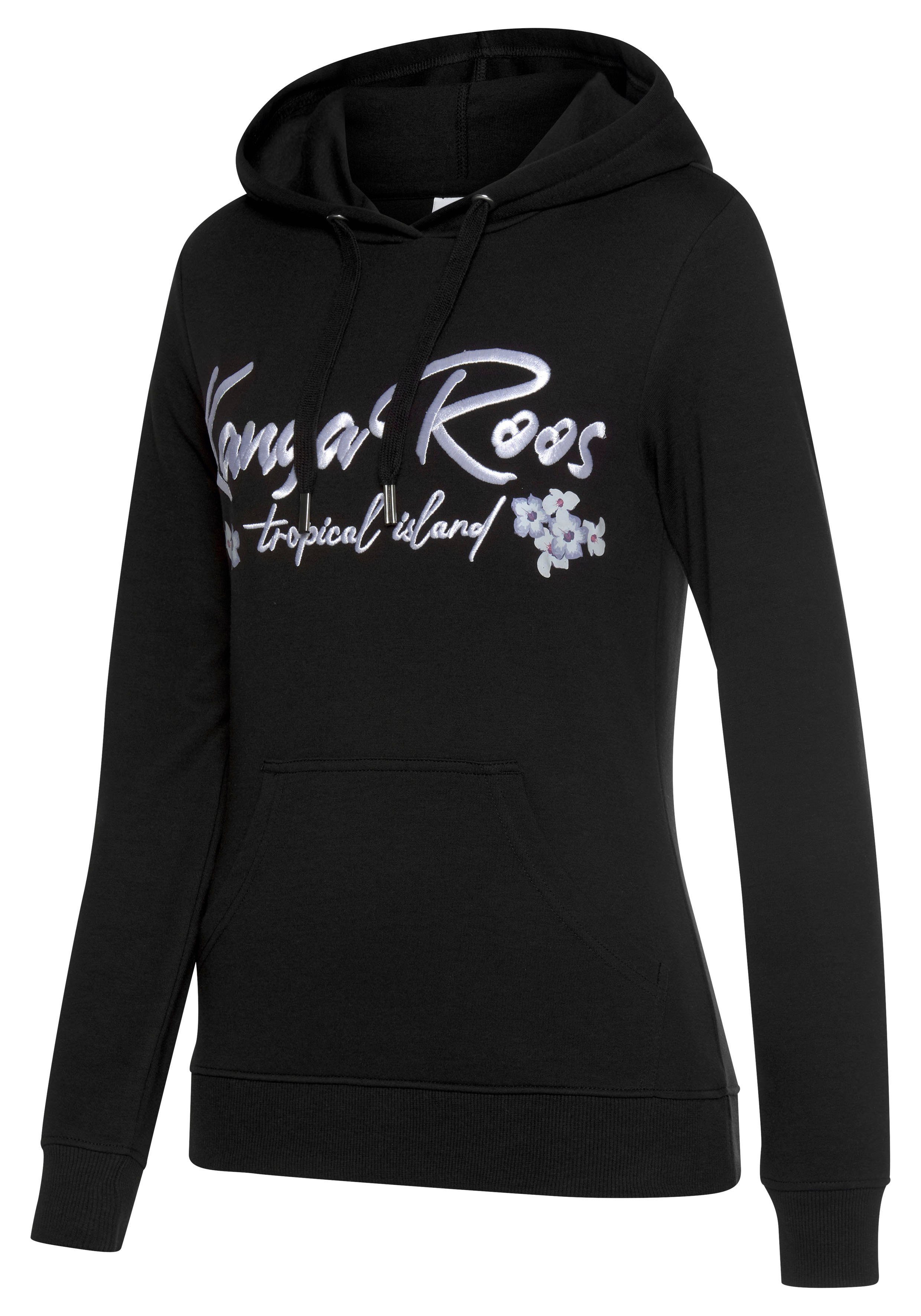 KangaROOS Hoodie Met borduurwerk en bloemenprint, loungepak, hoodie
