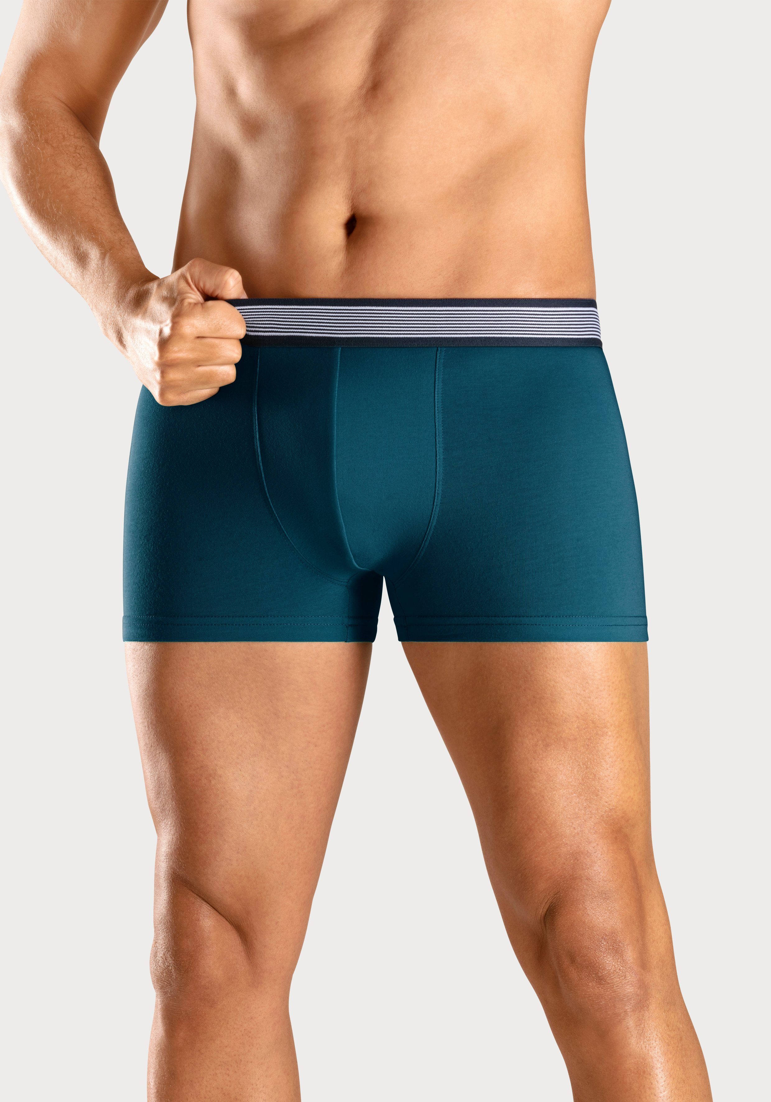 H.I.S Boxershort voor heren met gestreepte weefband (set, 4 stuks)