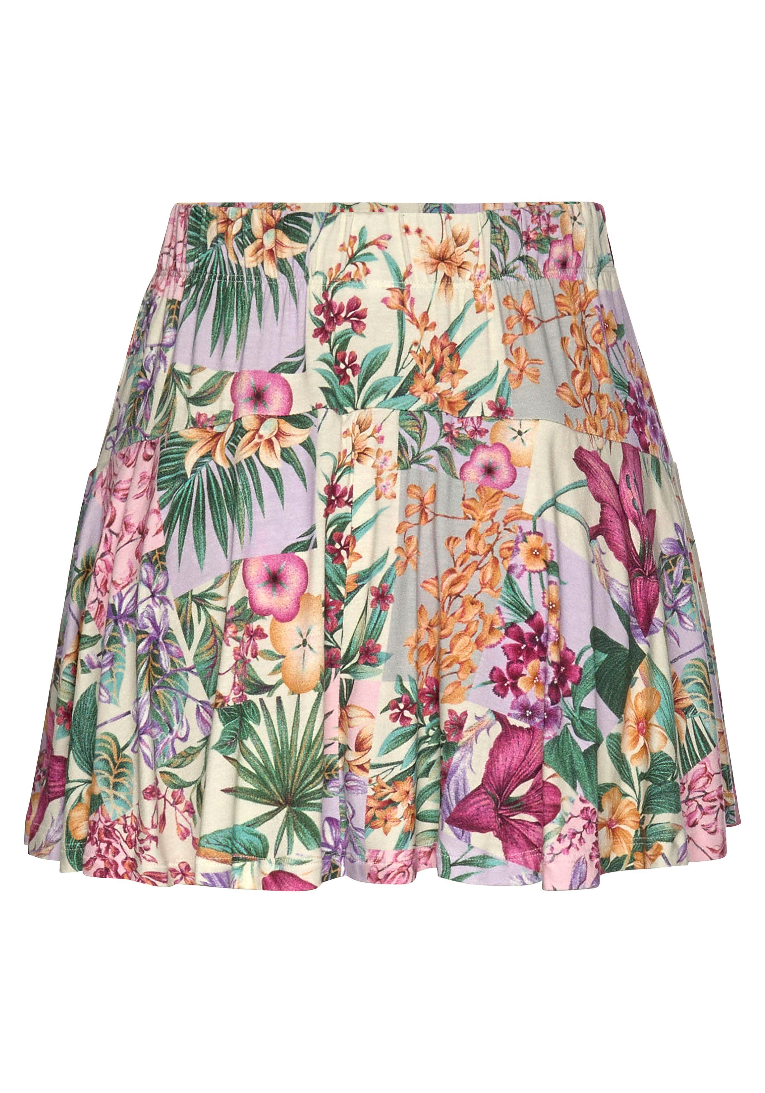 Lascana Broekrok met all-over print, skort, rok (skirt) en broek (short), zomers