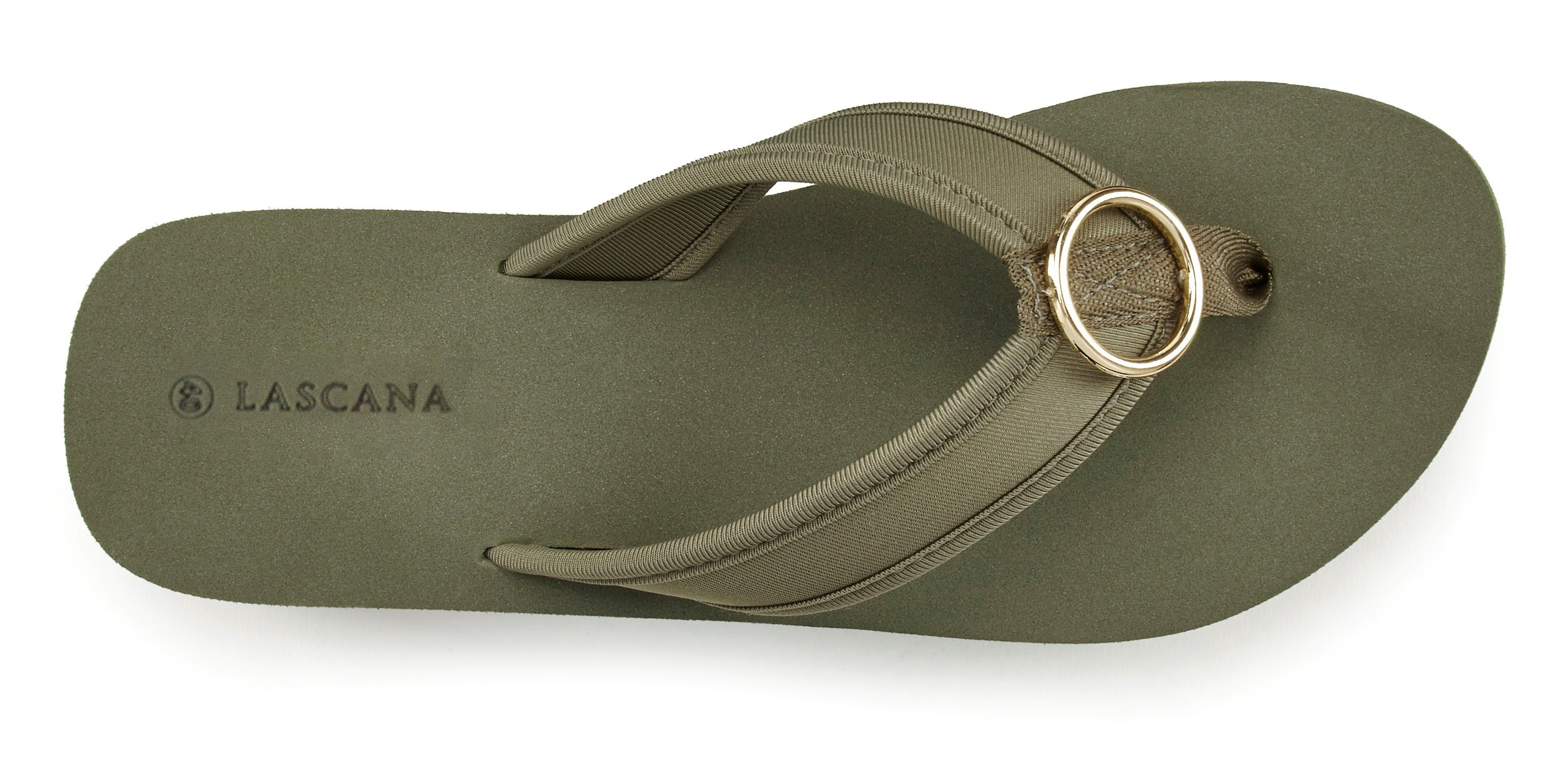 Lascana Badslippers Sandaal, pantoletten, badschoen met ringapplicatie "Italië" VEGAN