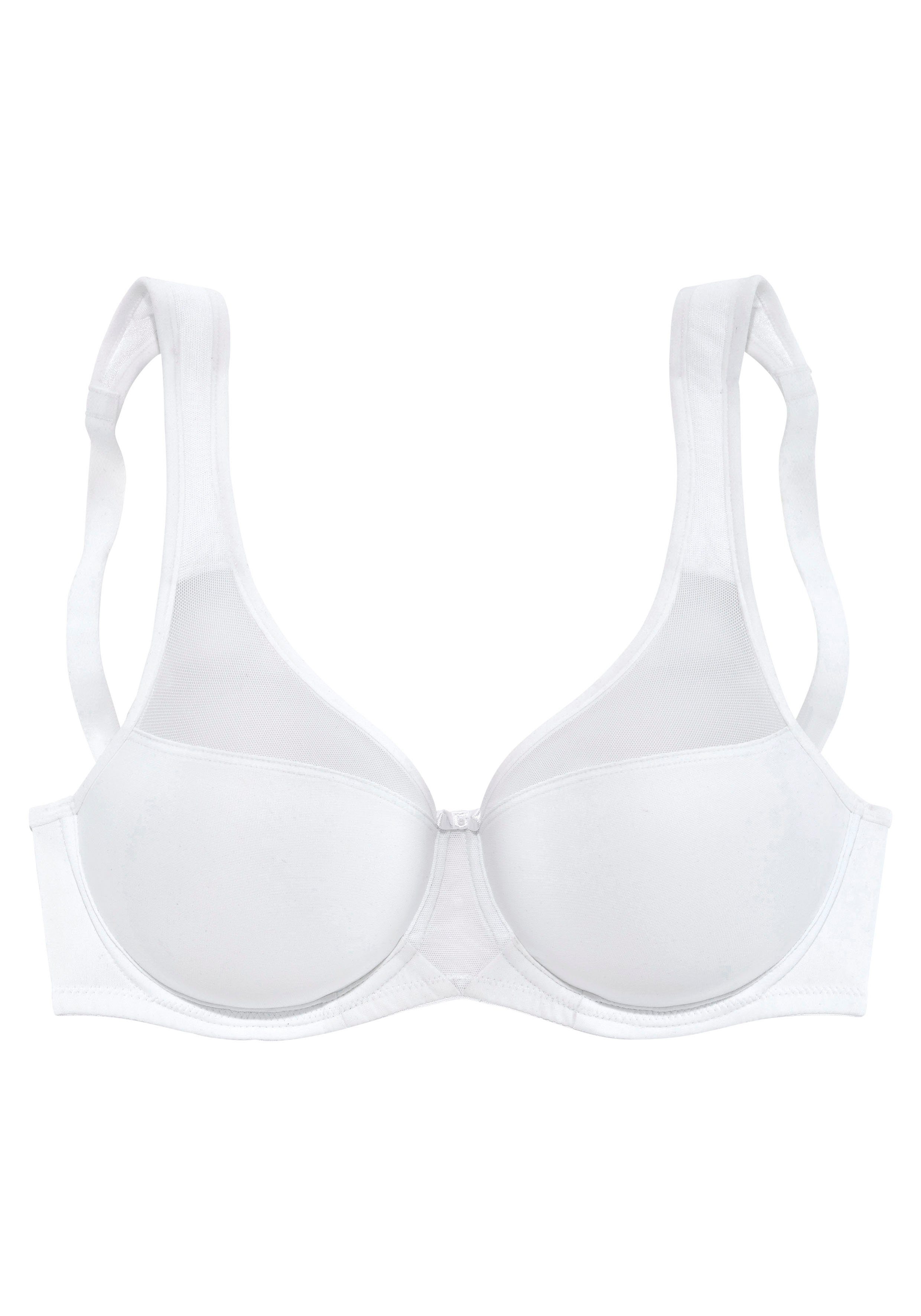 Nuance Minimizer-bh met beugels en modieuze mesh minimizer bh's maat 100 F wit