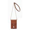 lascana gsm-tasje , mini bag, schoudertas met fraaie hanger en kettingdetails bruin