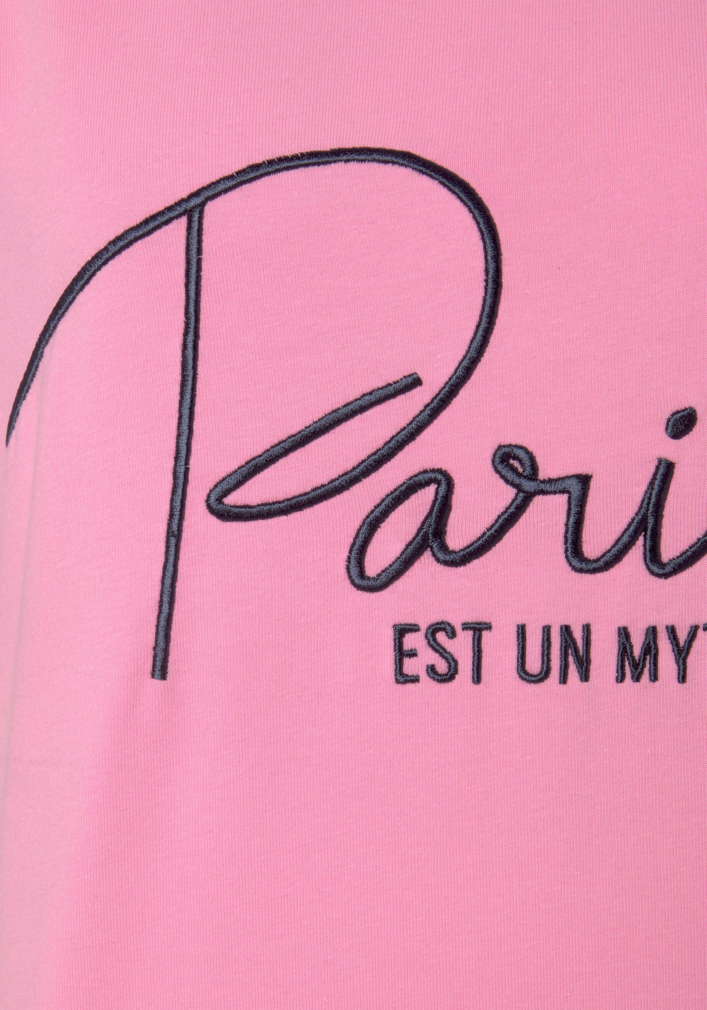 Vivance Shirt met korte mouwen -T-Shirt T-shirt met borduursel, loungewear