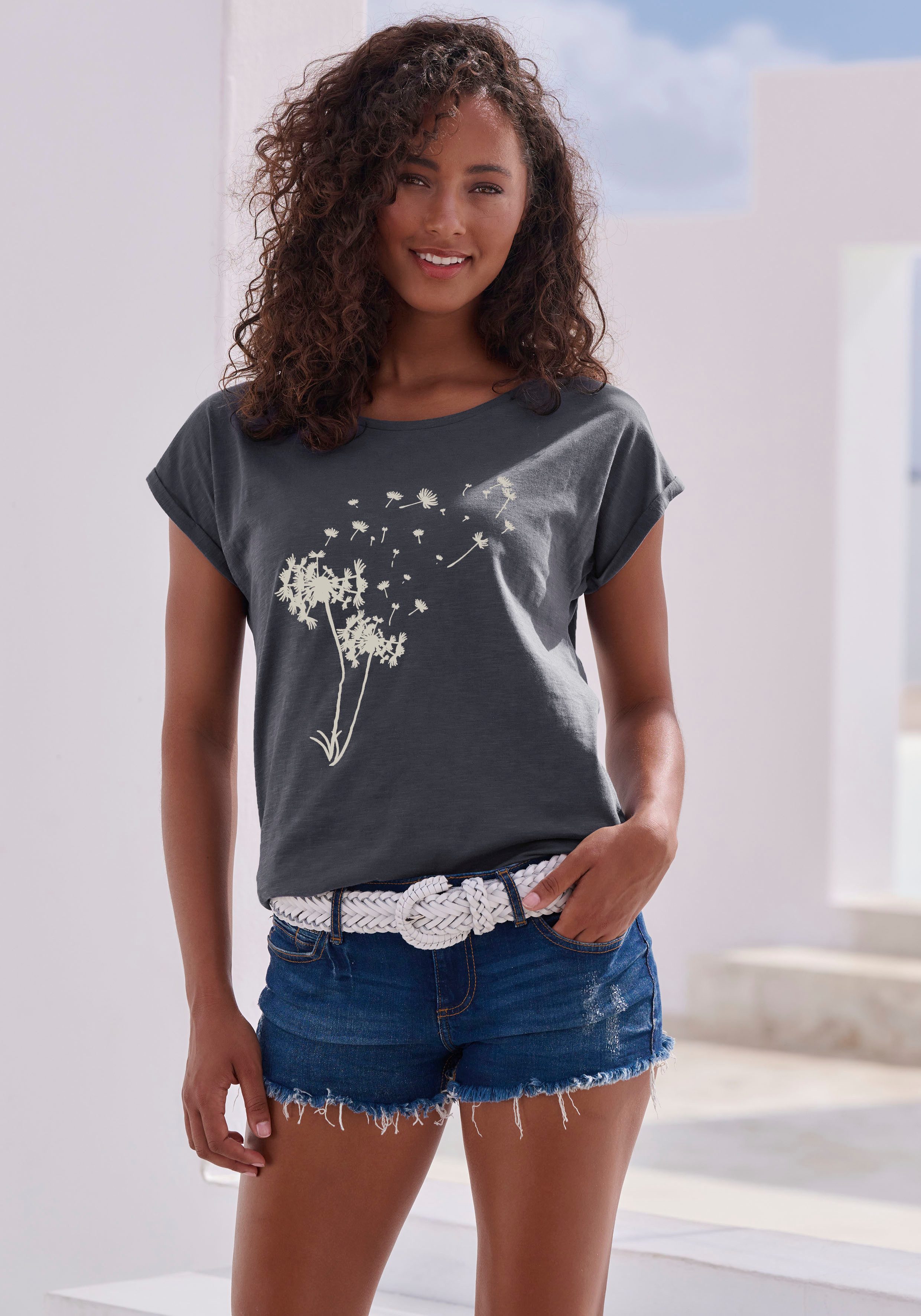 Vivance T-shirt Met print 'Pusteblume' aan de voorkant (1-delig)