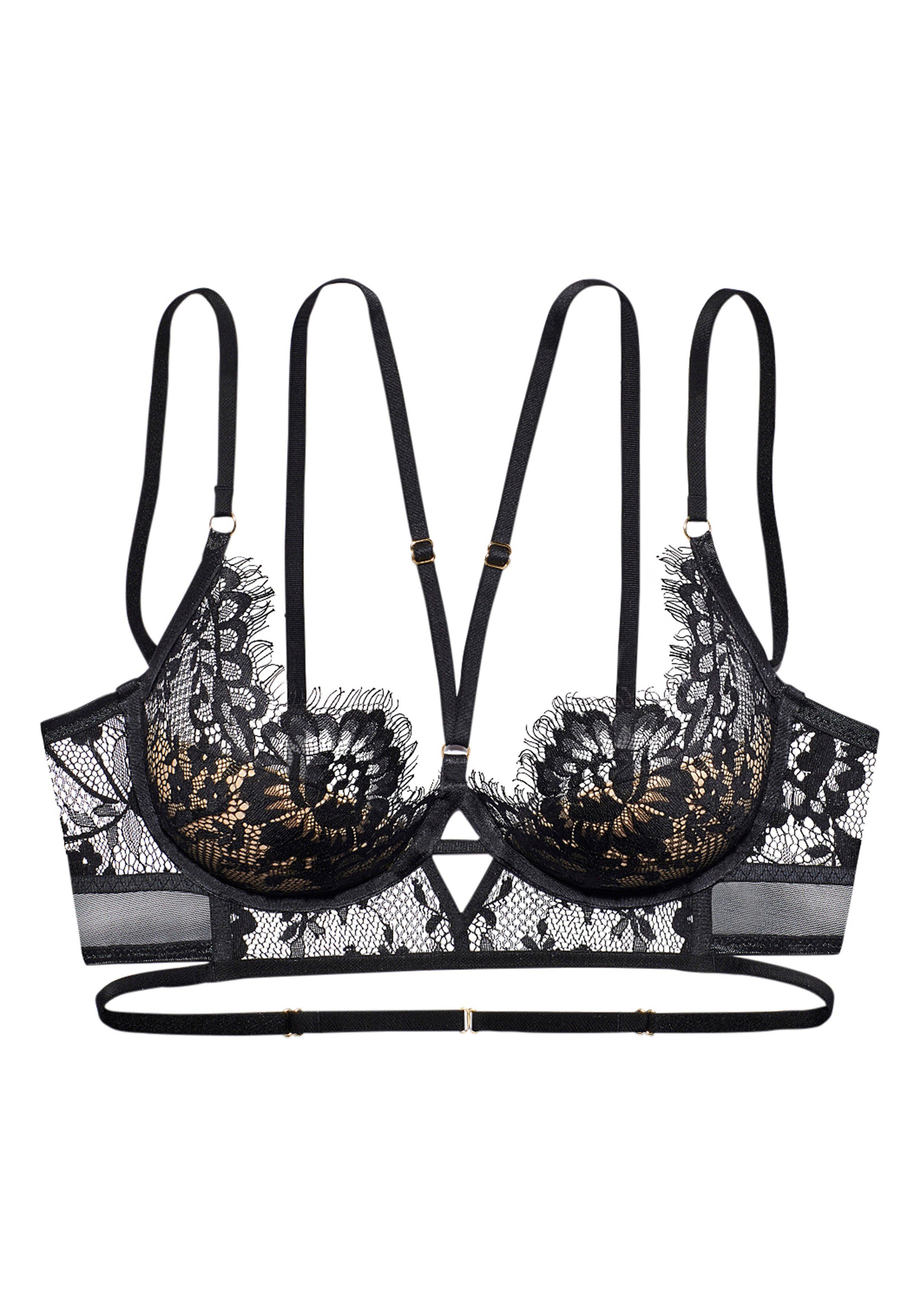 Lascana Push-up-bh in opwindende bandjes-look, sexy dessous