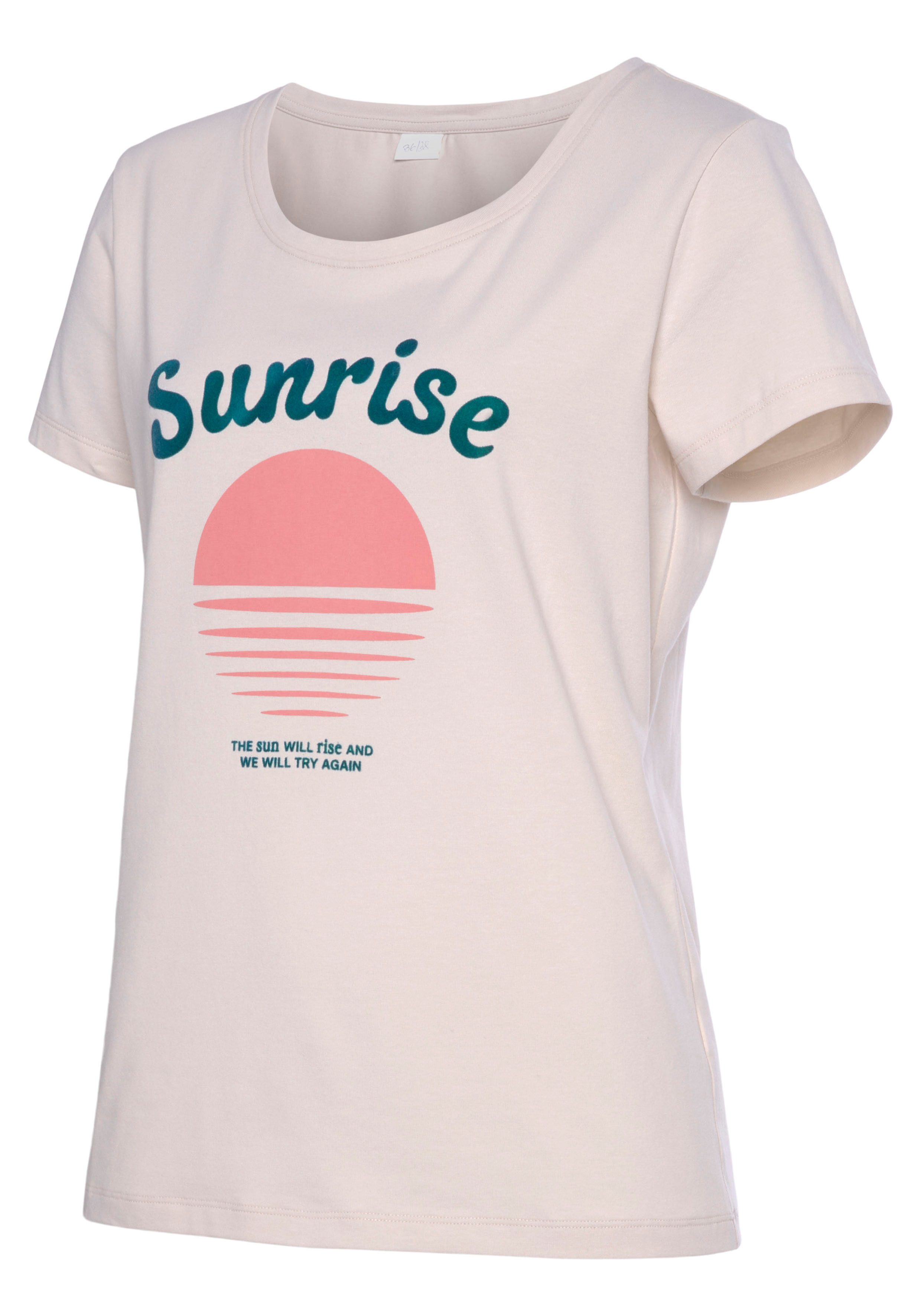 Vivance Shirt met korte mouwen -T-Shirt T-shirt met mooie frontprint, loungewear