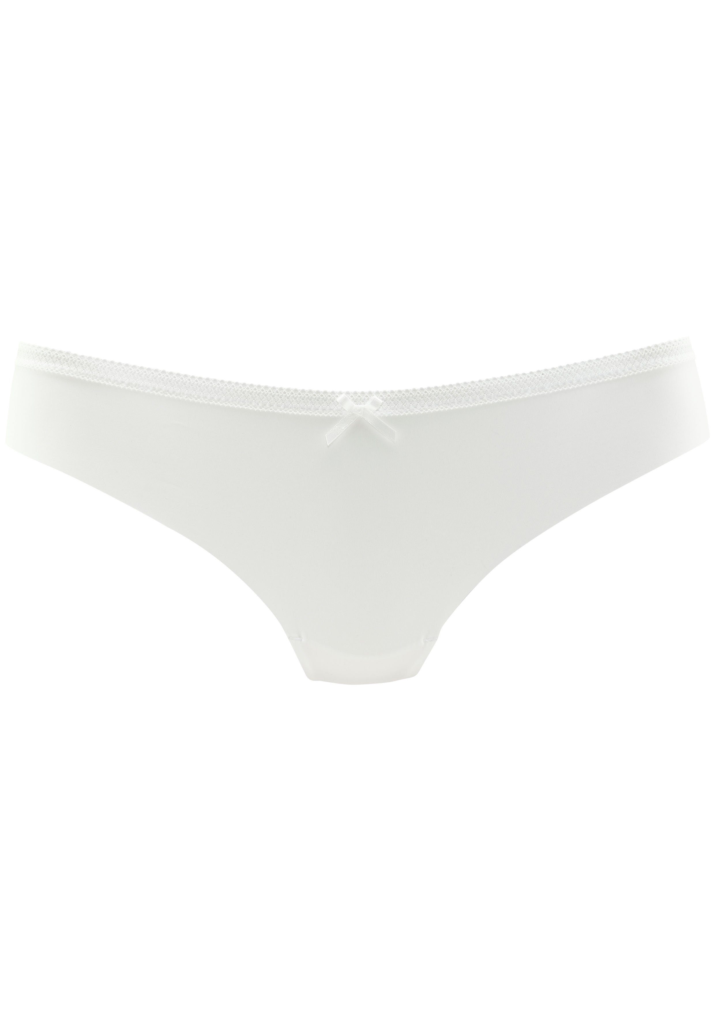 s.Oliver RED LABEL Beachwear String SEAMLESS met naadloze verwerking en mooie kant-bies strings maat 32/34 wit