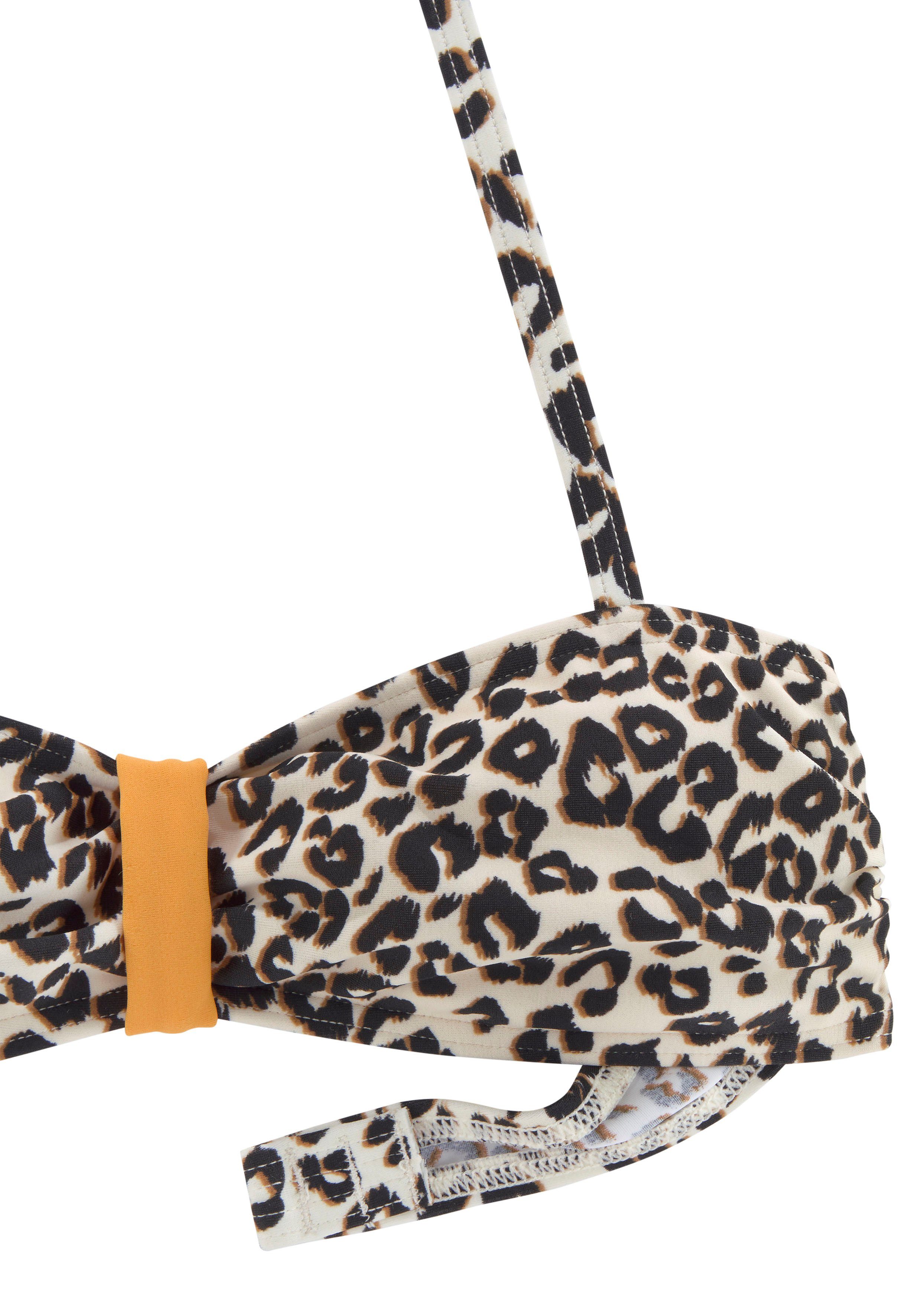 Buffalo Bandeaubikini Kitty Kids in luipaardprint bikini's maat 158/164 bruin