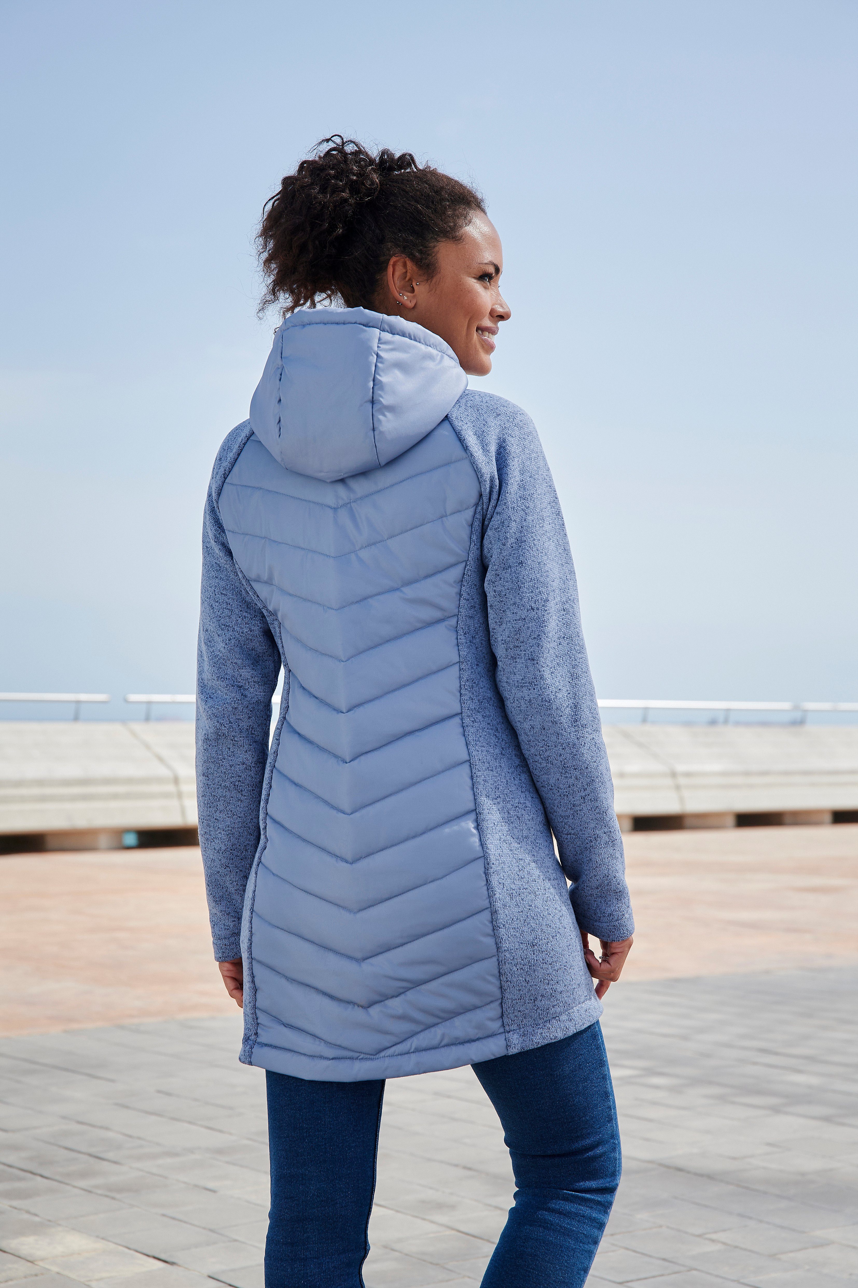 Vivance Gewatteerde jas met tricot-fleece-mouwen