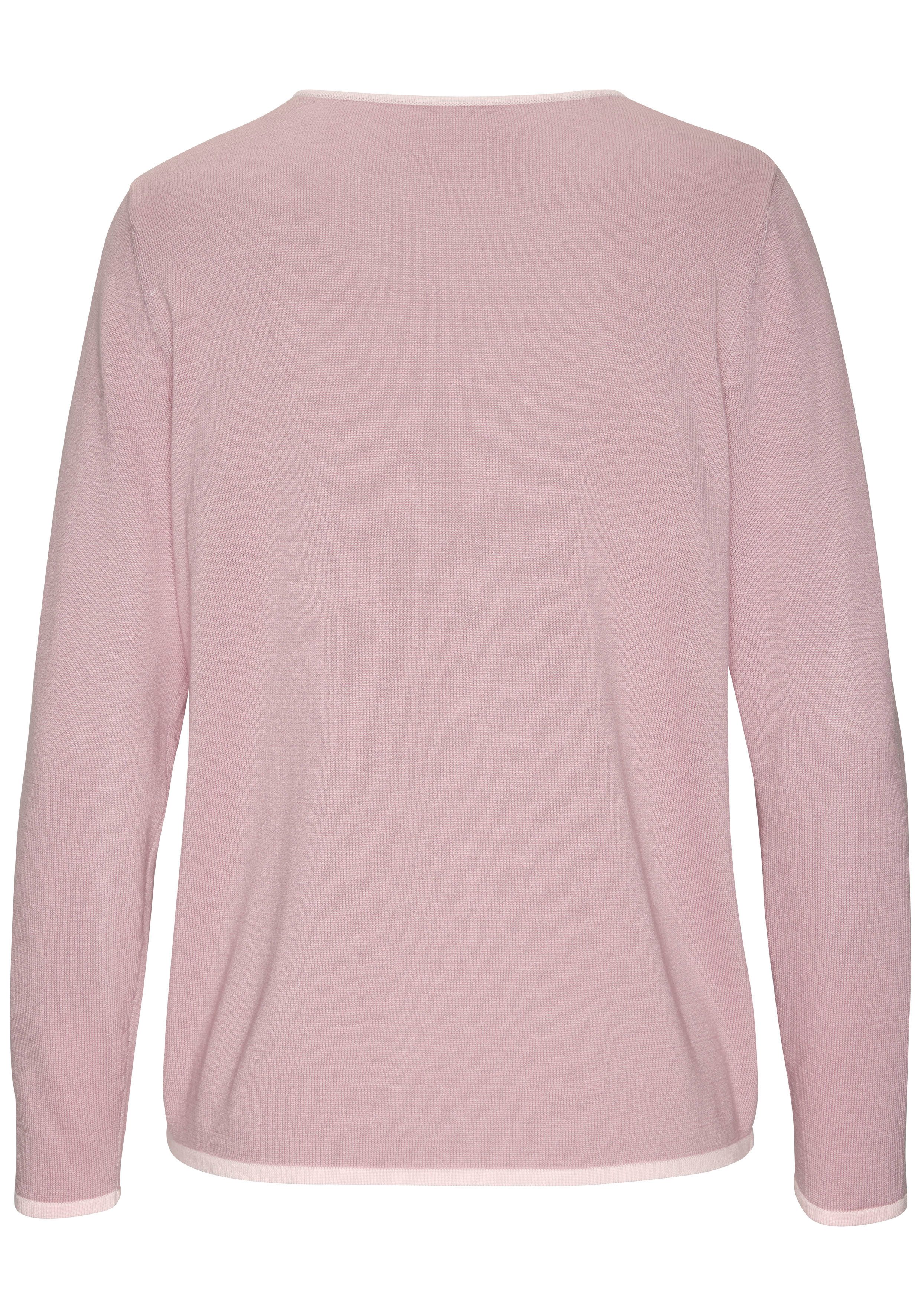 Vivance Trui met V-hals met contrastranden, casual