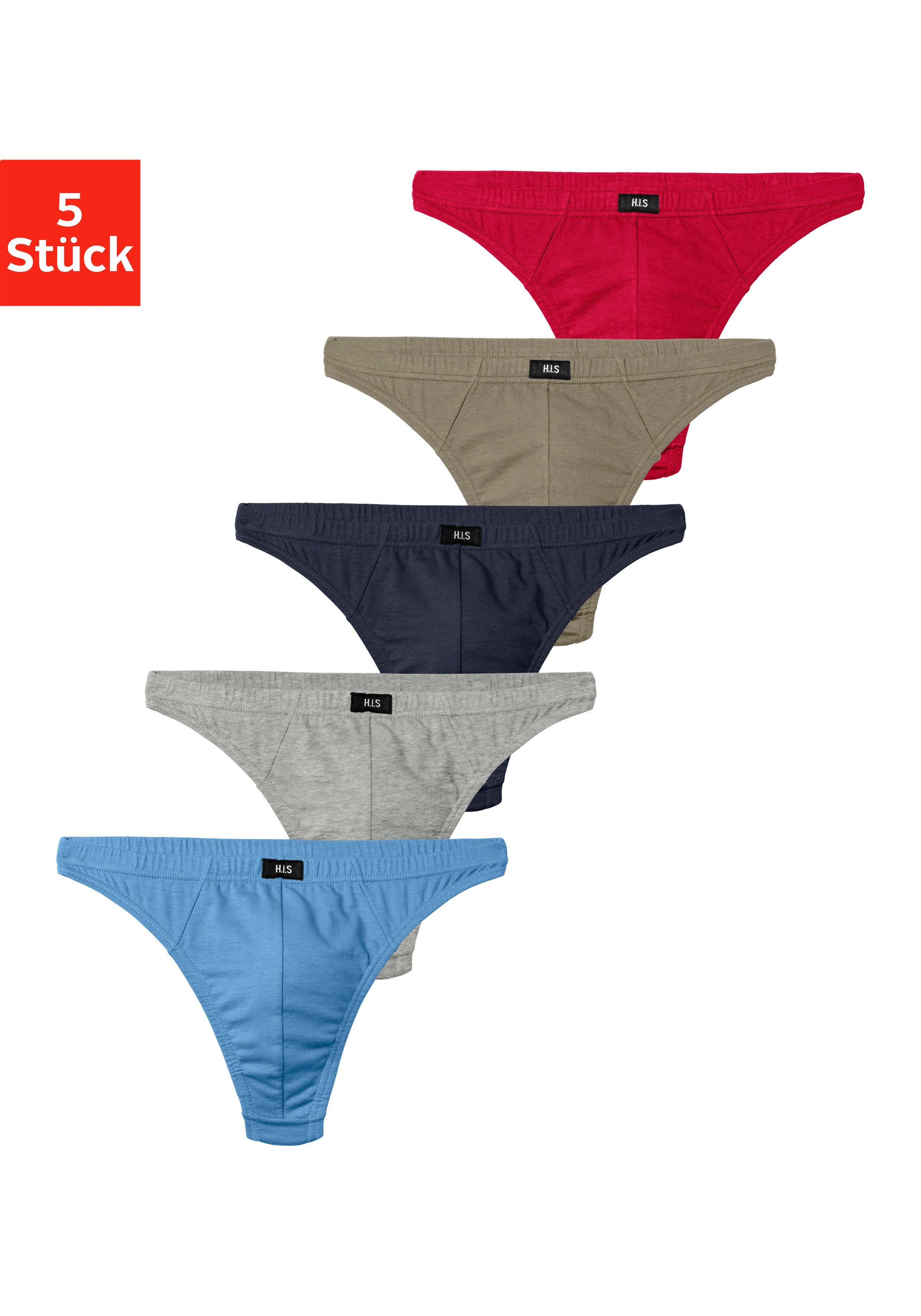 H.I.S String Heren onderbroek in katoen-stretchkwaliteit (set, 5 stuks)