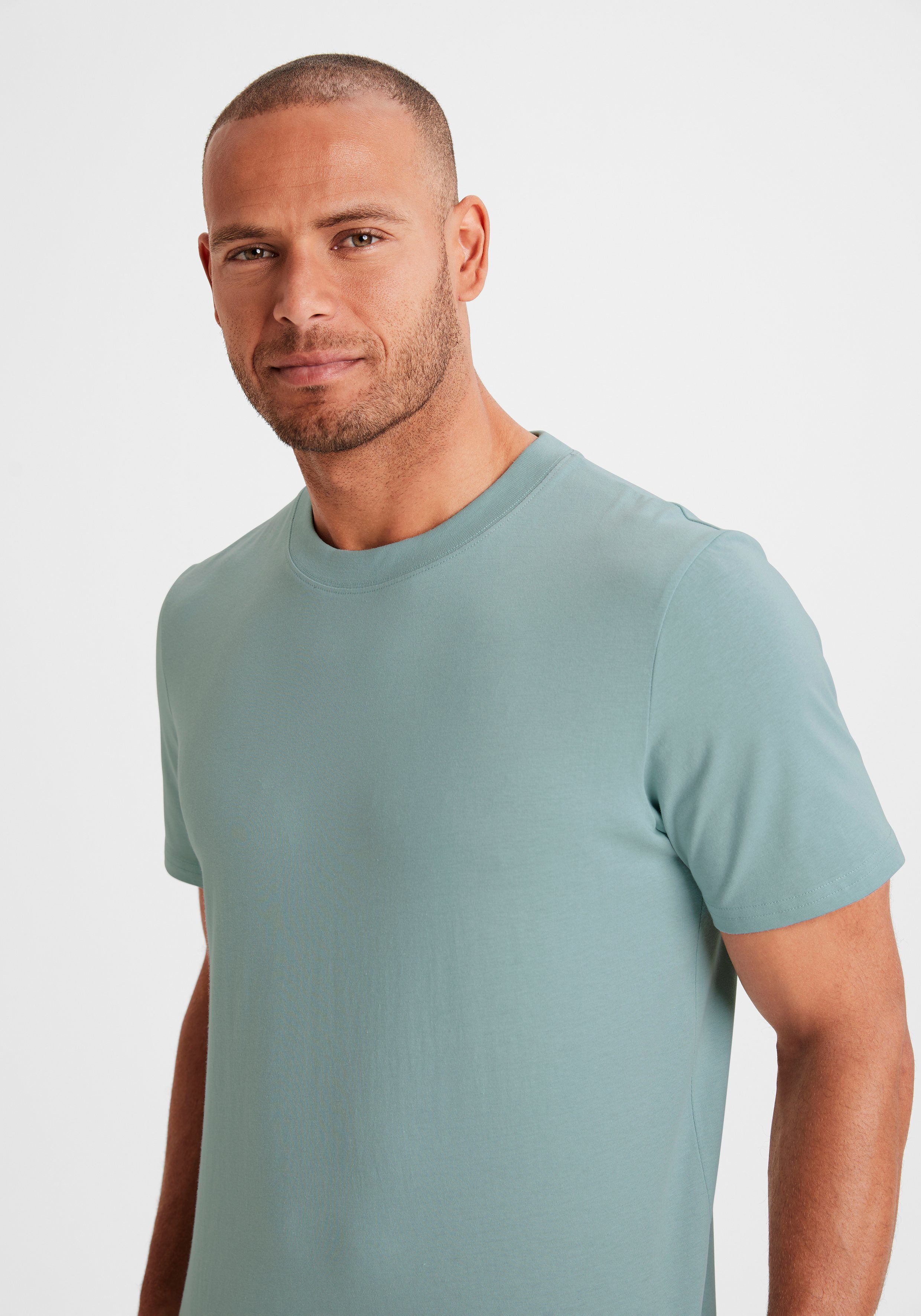 KangaROOS T-shirt Vrijetijdsshirt met korte mouwen, ronde hals van 100% katoen (Set van 2)