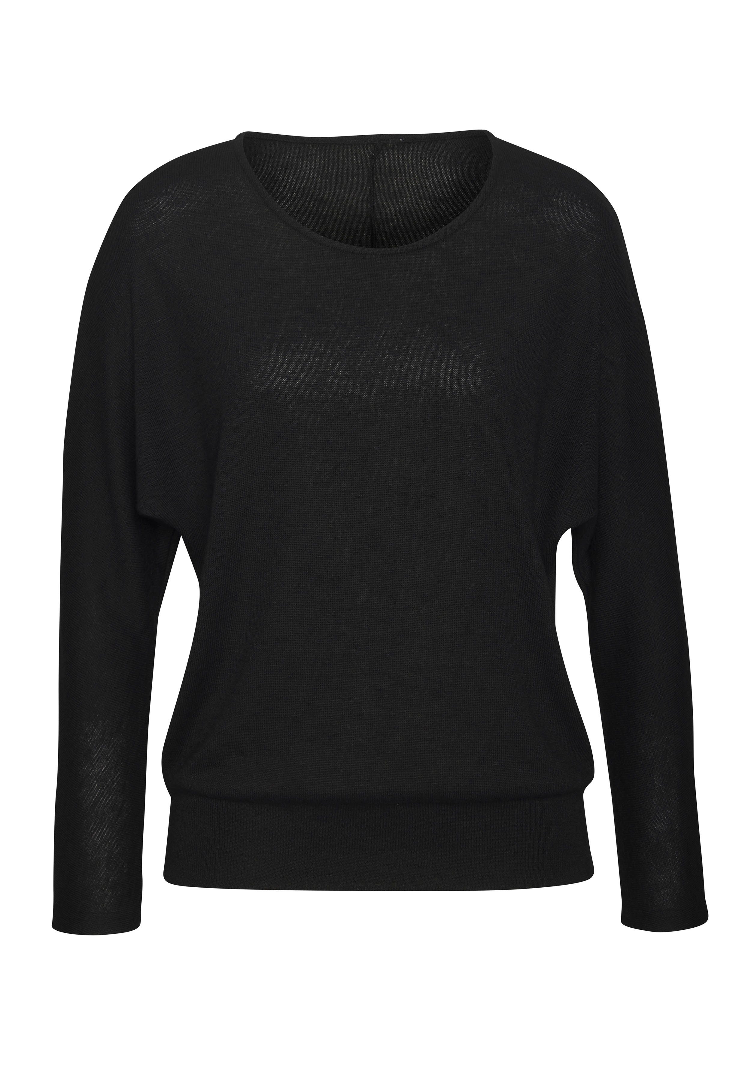 Vivance Shirt met lange mouwen Met brede tailleband van gestructureerd fijn breiwerk met viscose