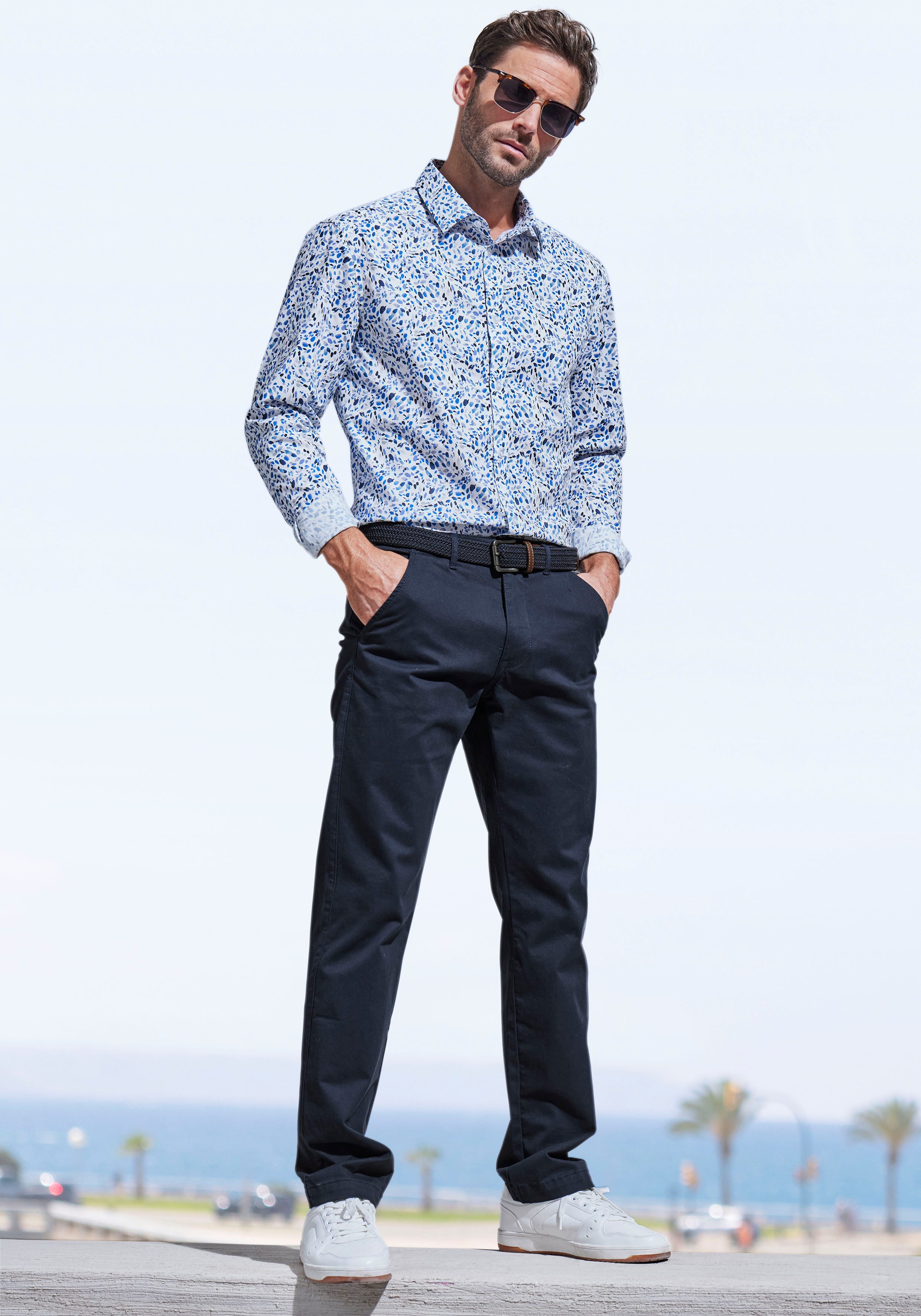 John Devin Chino Regular fit elastische katoenkwaliteit