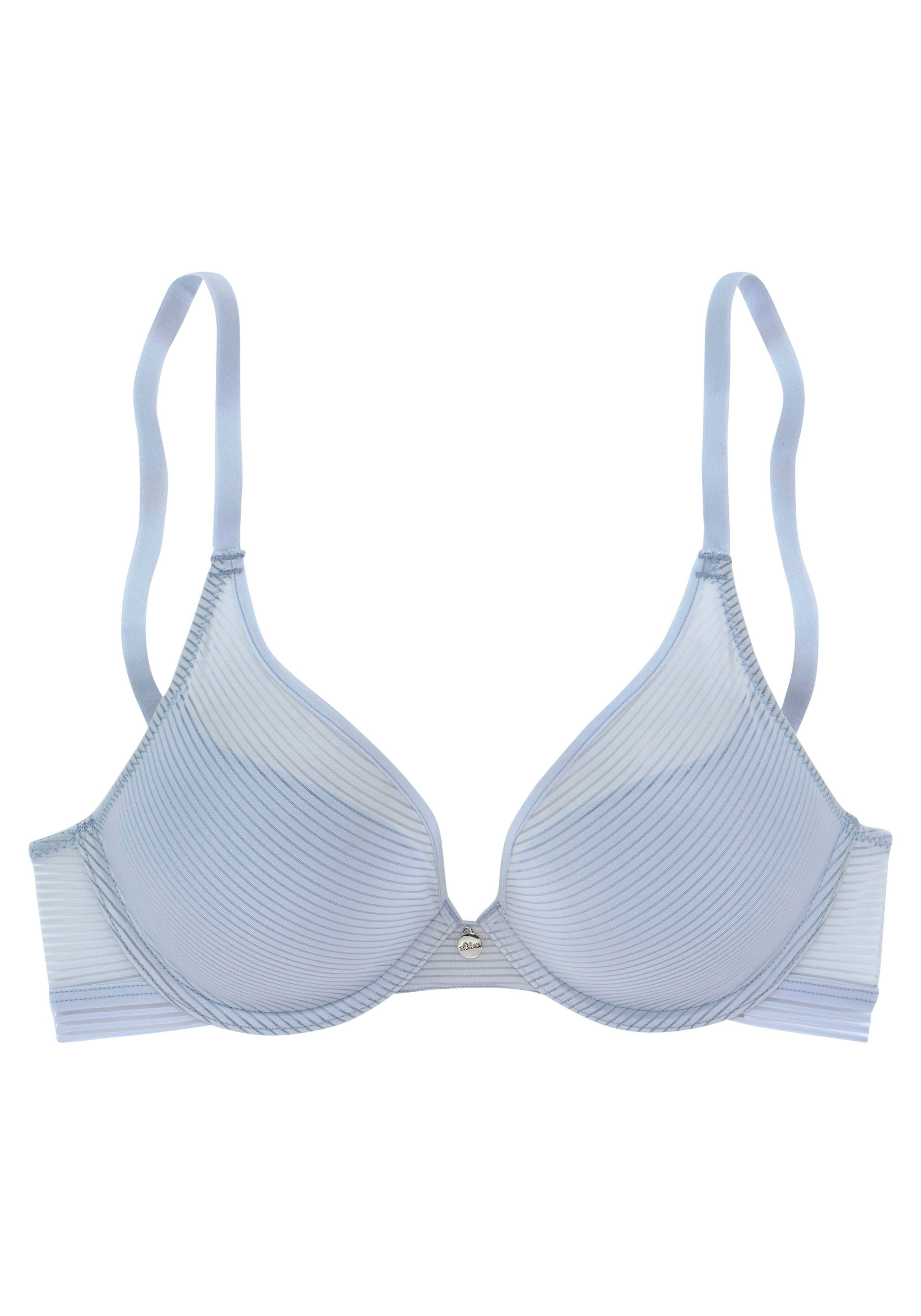 s.Oliver RED LABEL Beachwear Push-up-bh Zoè gemaakt van modieus mesh in een gestreepte look